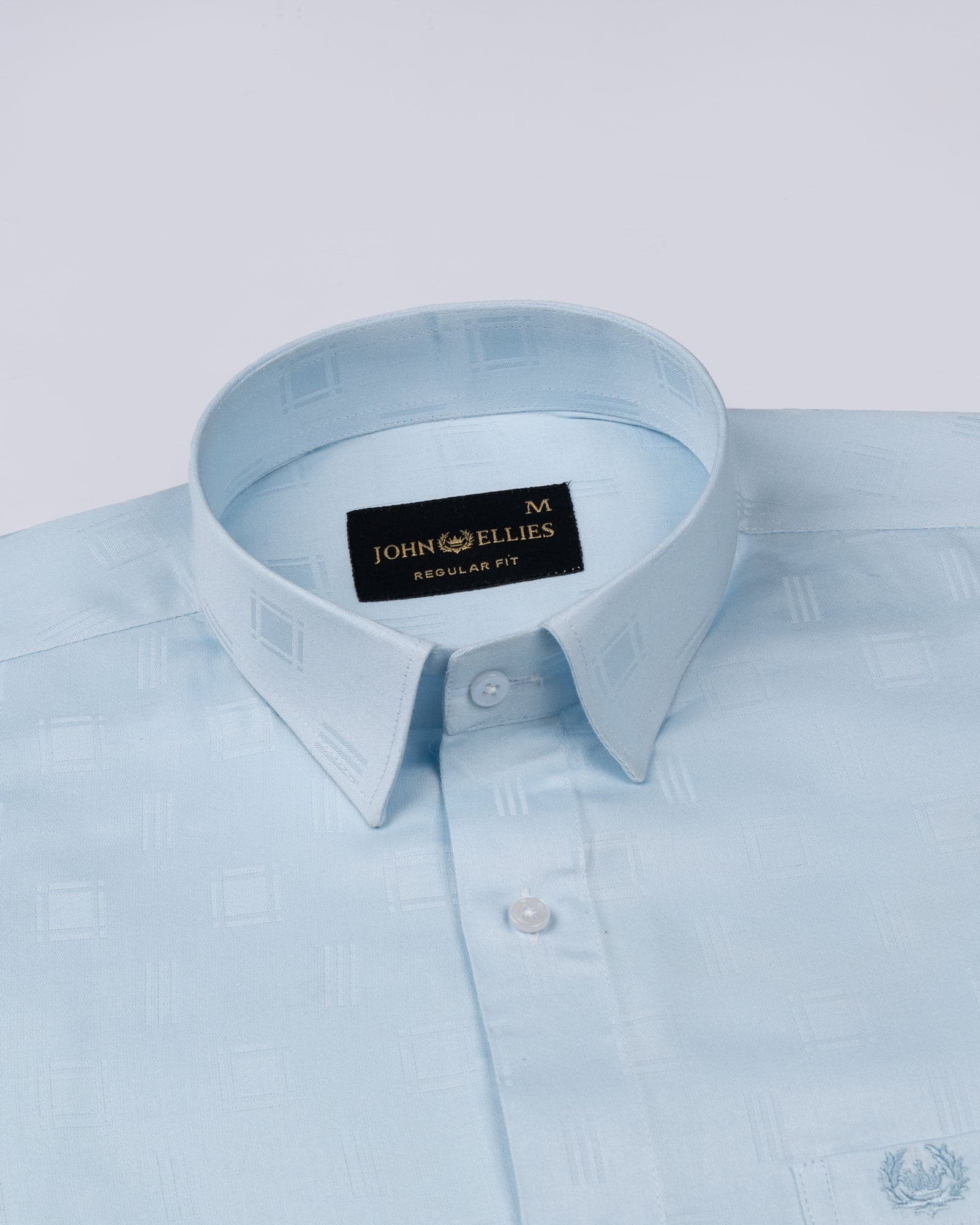 Agnes Sky Blue Textured Cotton Shirt