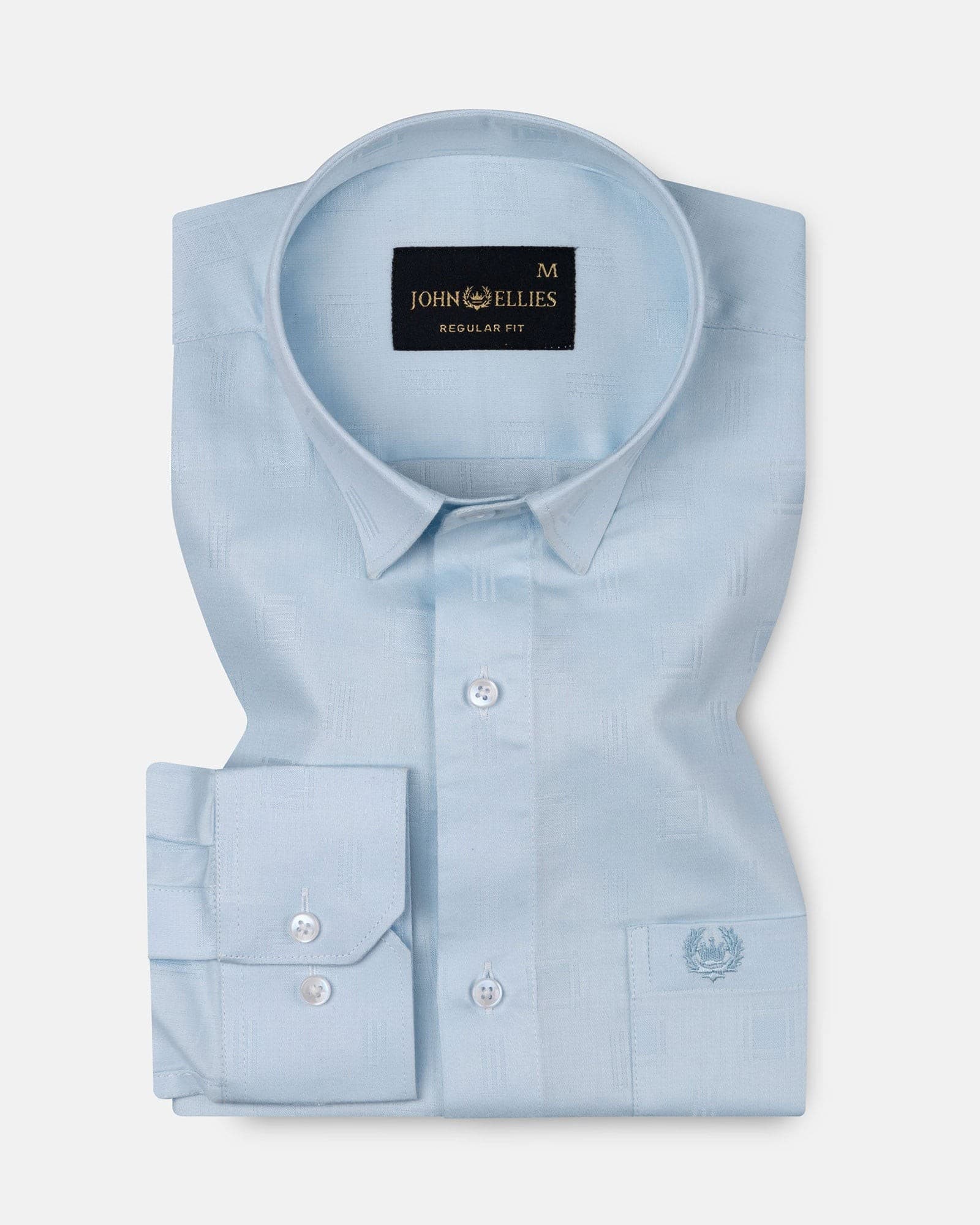Agnes Sky Blue Textured Cotton Shirt