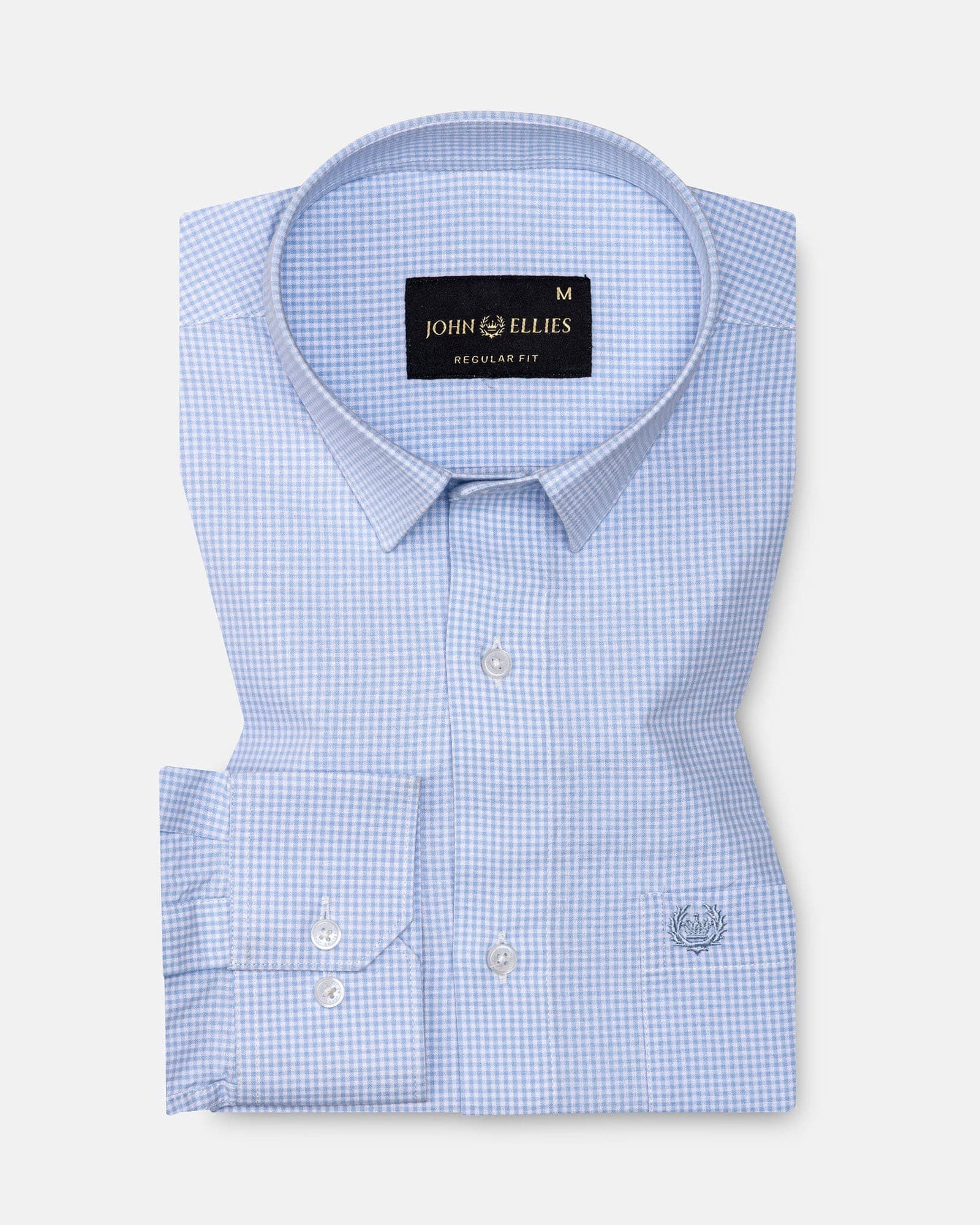 Vindsor Sky Blue Check Oxford Cotton Shirt