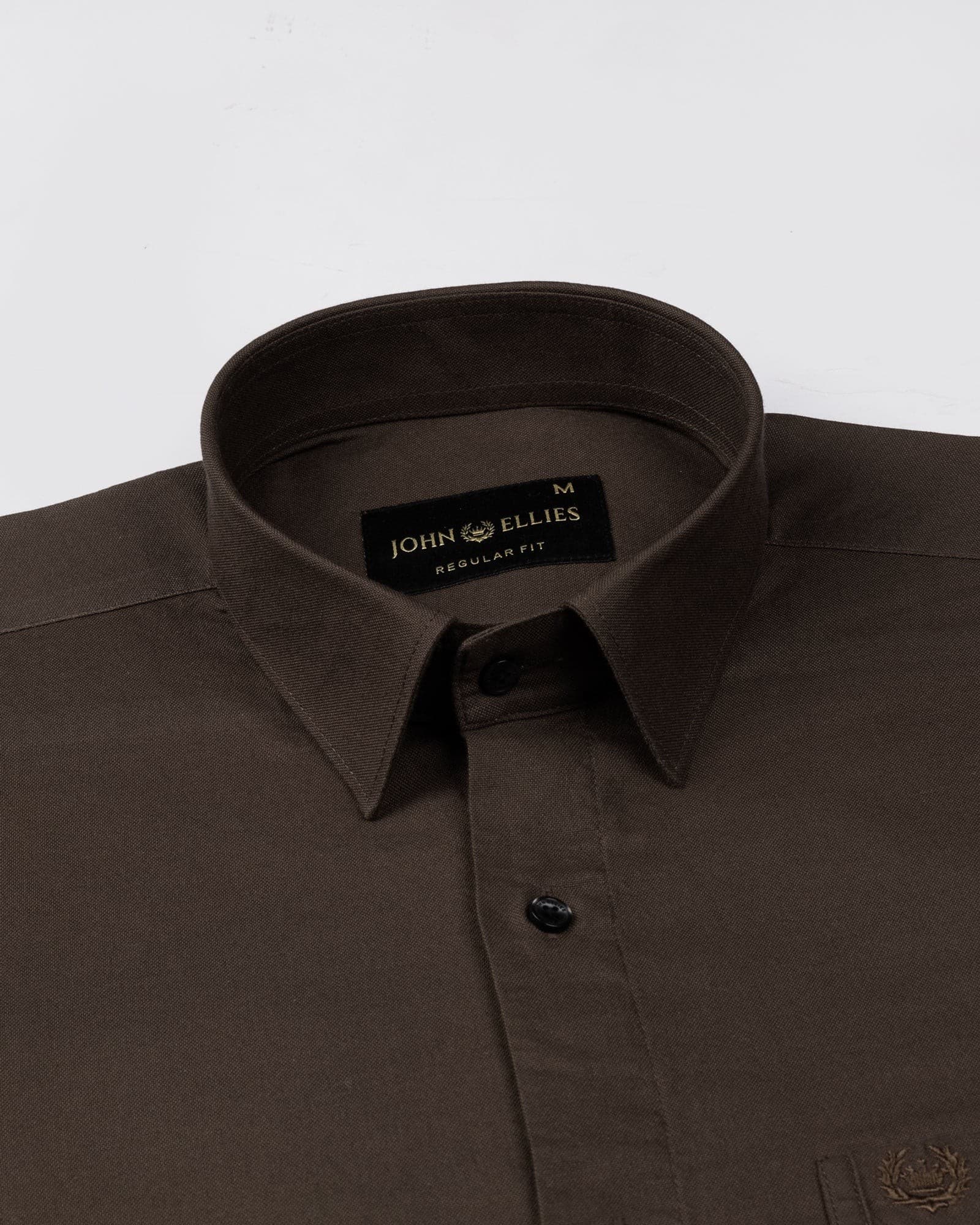 Ophel Brown Plain Oxford Cotton Shirt