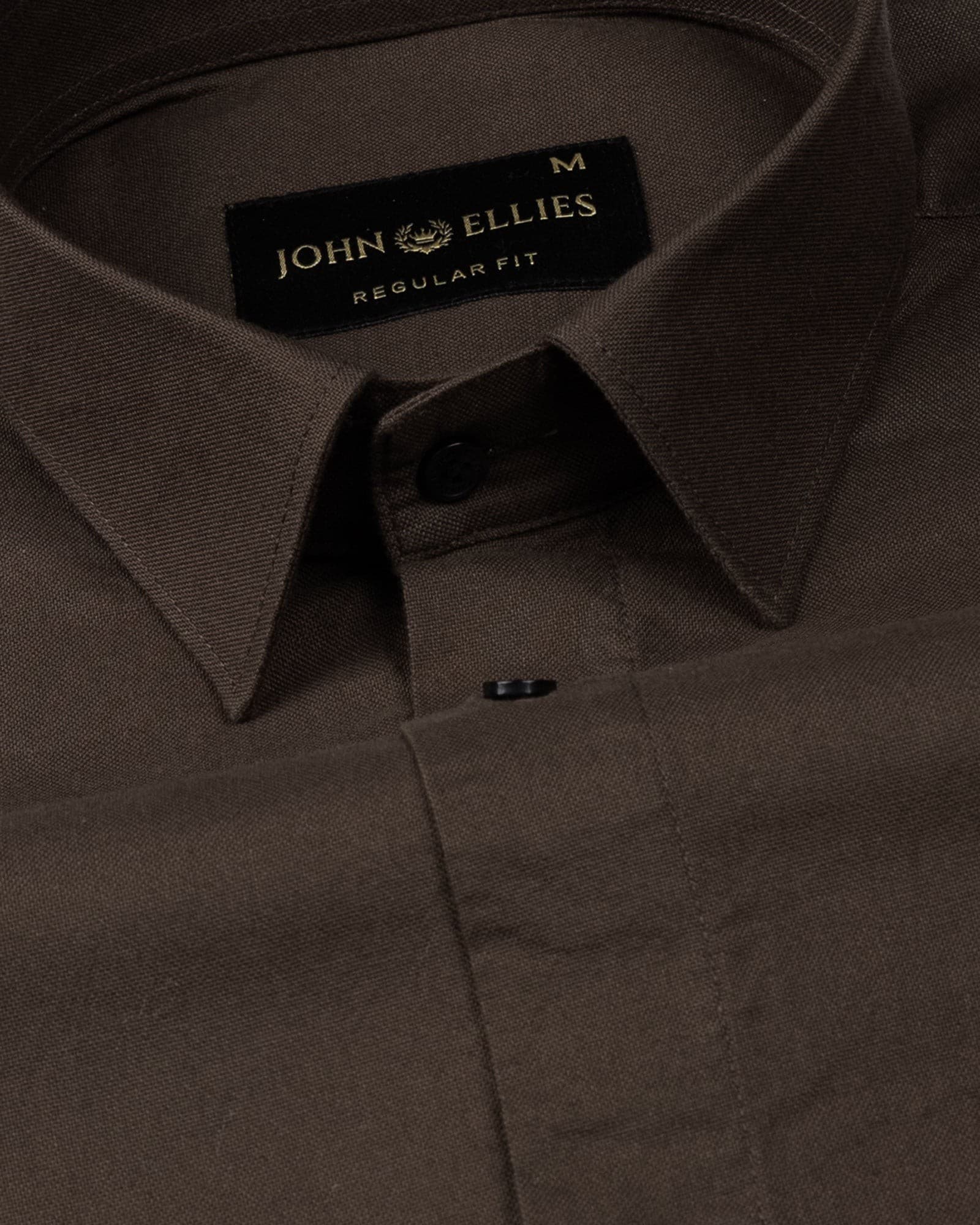 Ophel Brown Plain Oxford Cotton Shirt