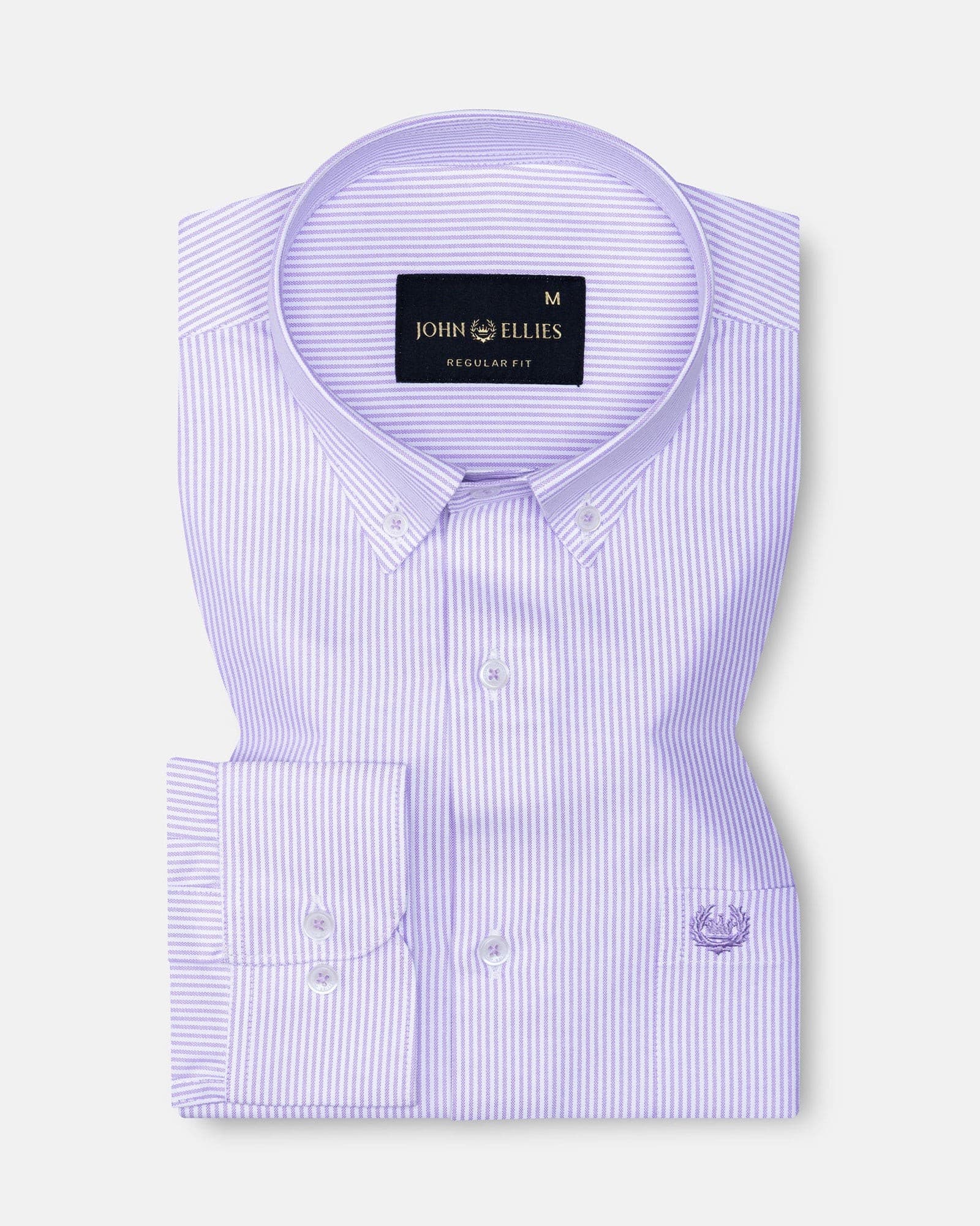 Zanrix Lavender Stripe Button Down Oxford Cotton Shirt