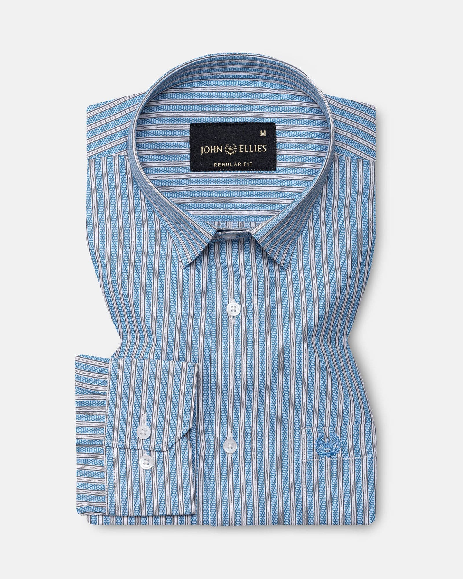 Edific Blue Stripes Cotton Shirt