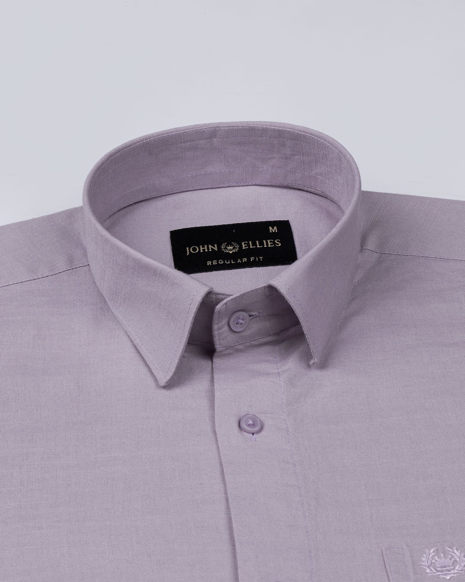 Amess Lavender Plain Linen Shirt