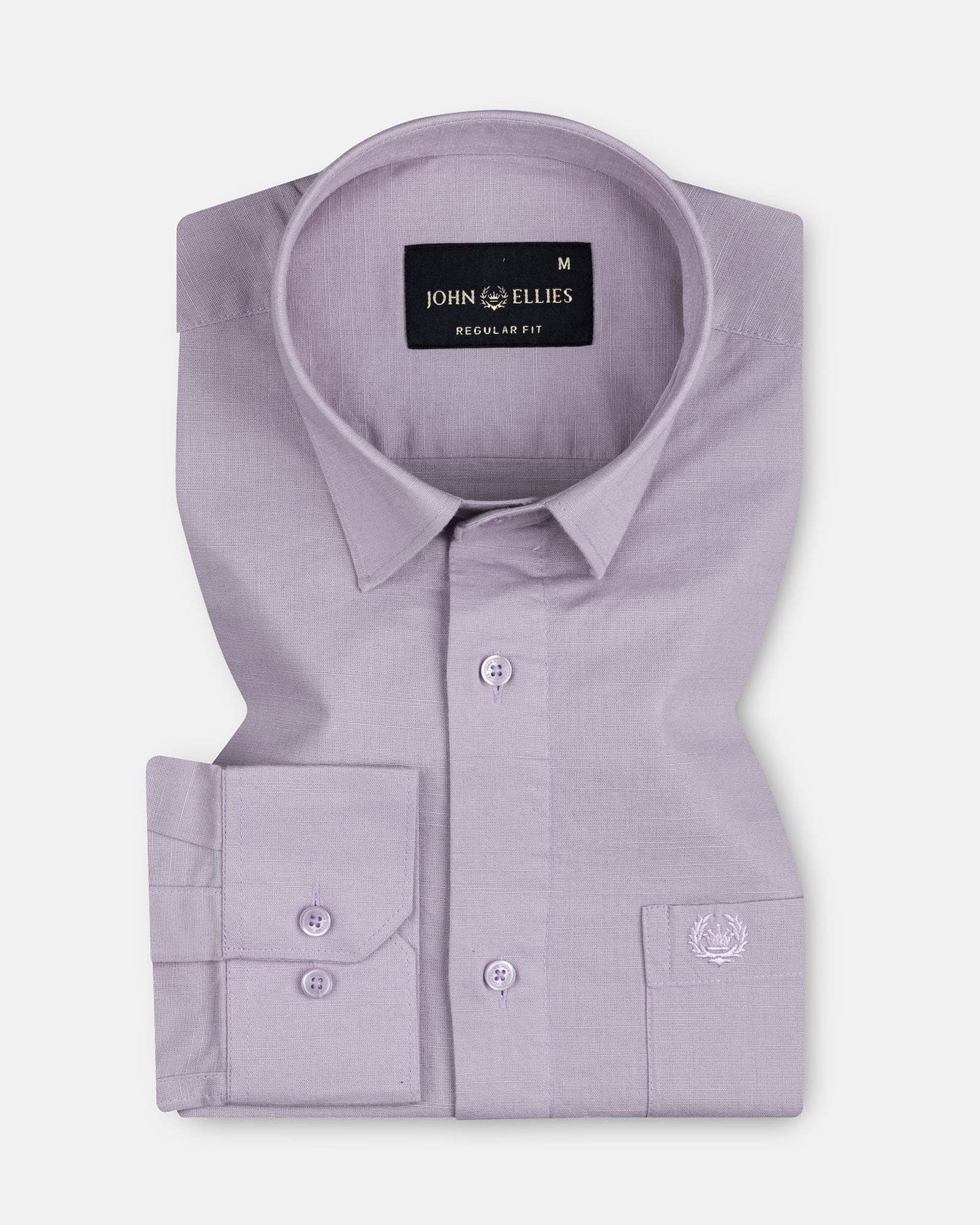 Amess Lavender Plain Linen Shirt