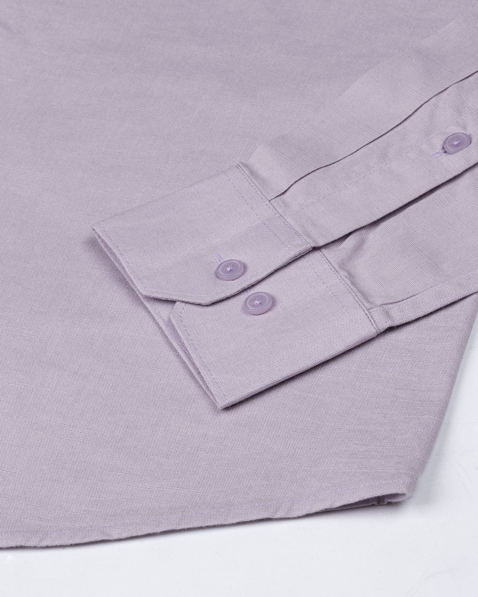 Amess Lavender Plain Linen Shirt