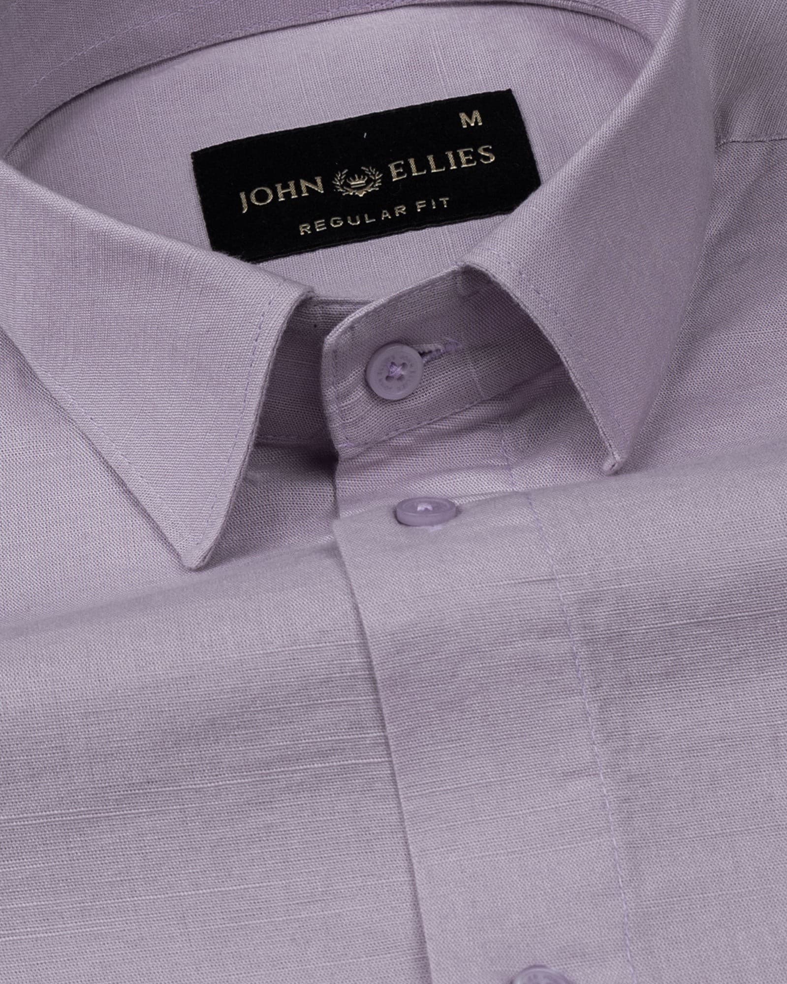 Amess Lavender Plain Linen Shirt