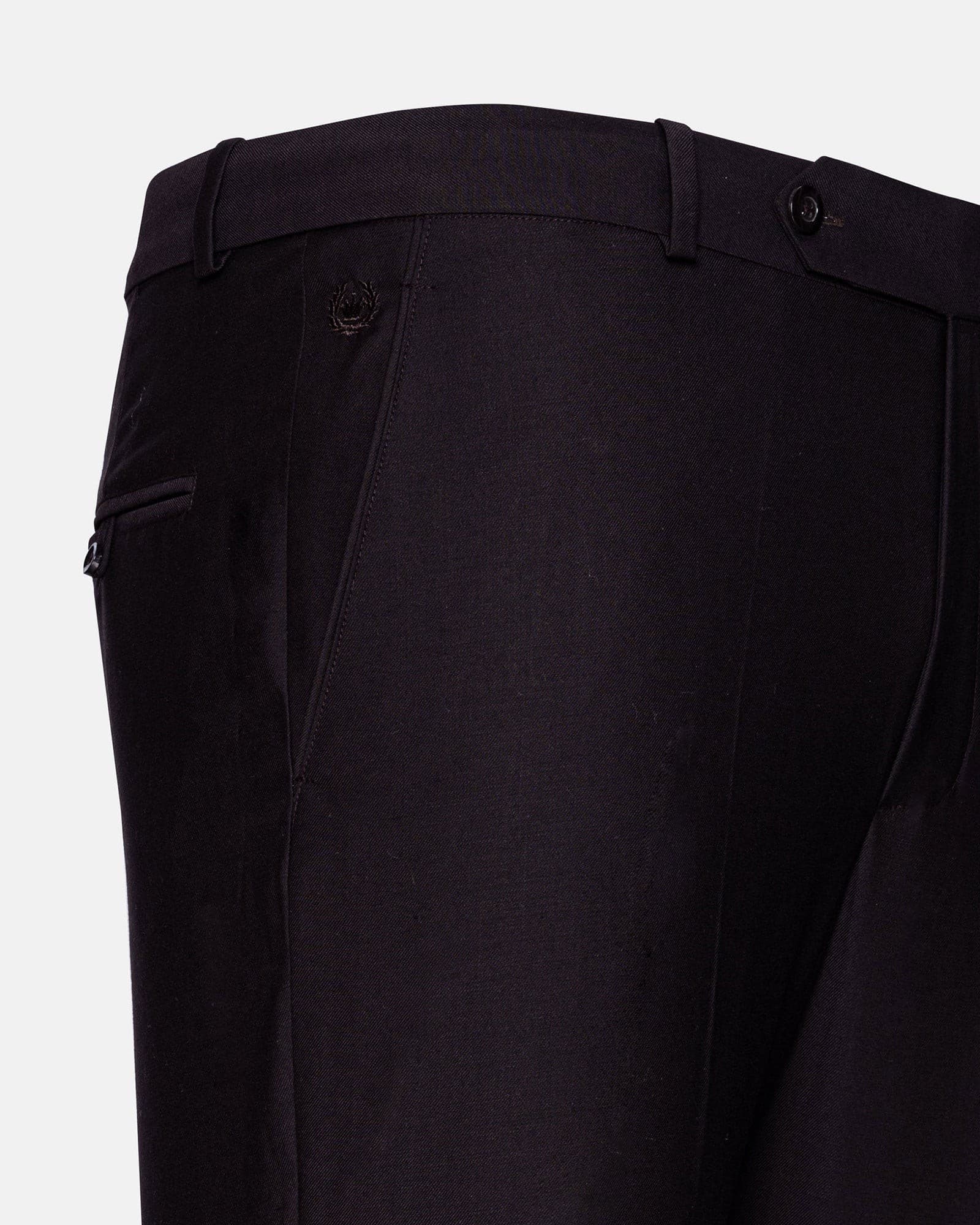 Madls Dark Purple Plain Formal Cotton Pant