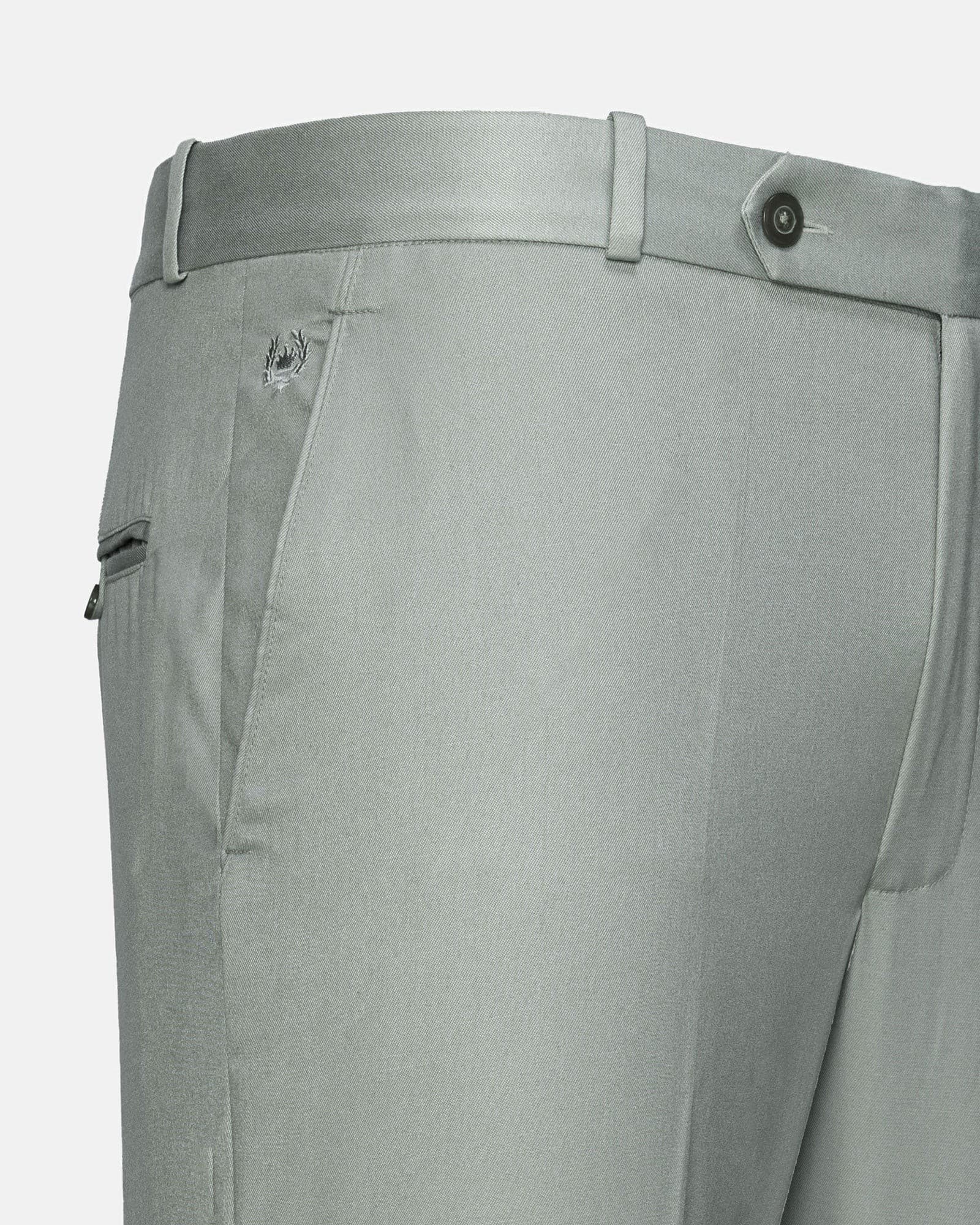 Canes Light Olive Plain Formal Cotton Pant