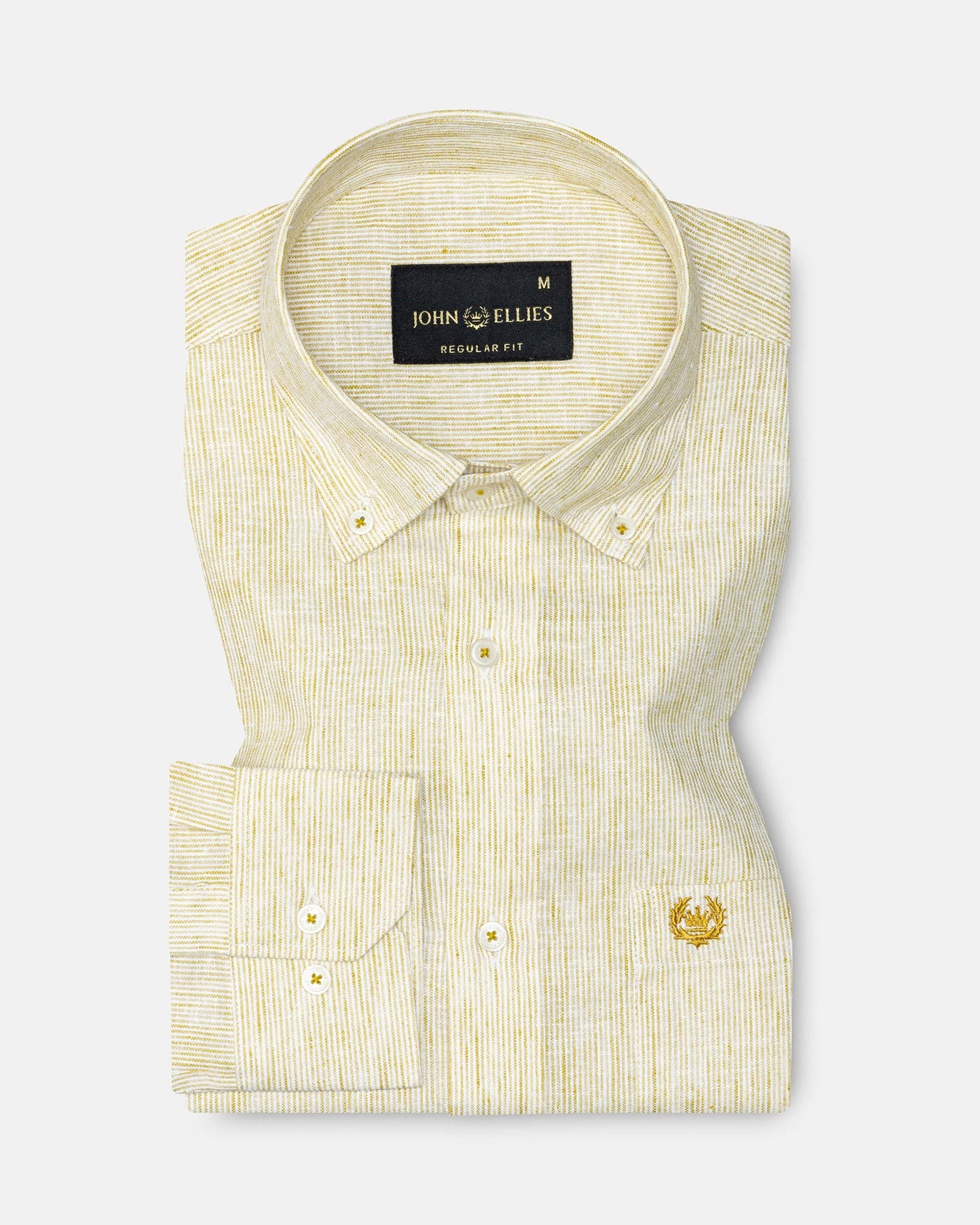 Macbeth Yellow Stripe Button Down Linen Shirt