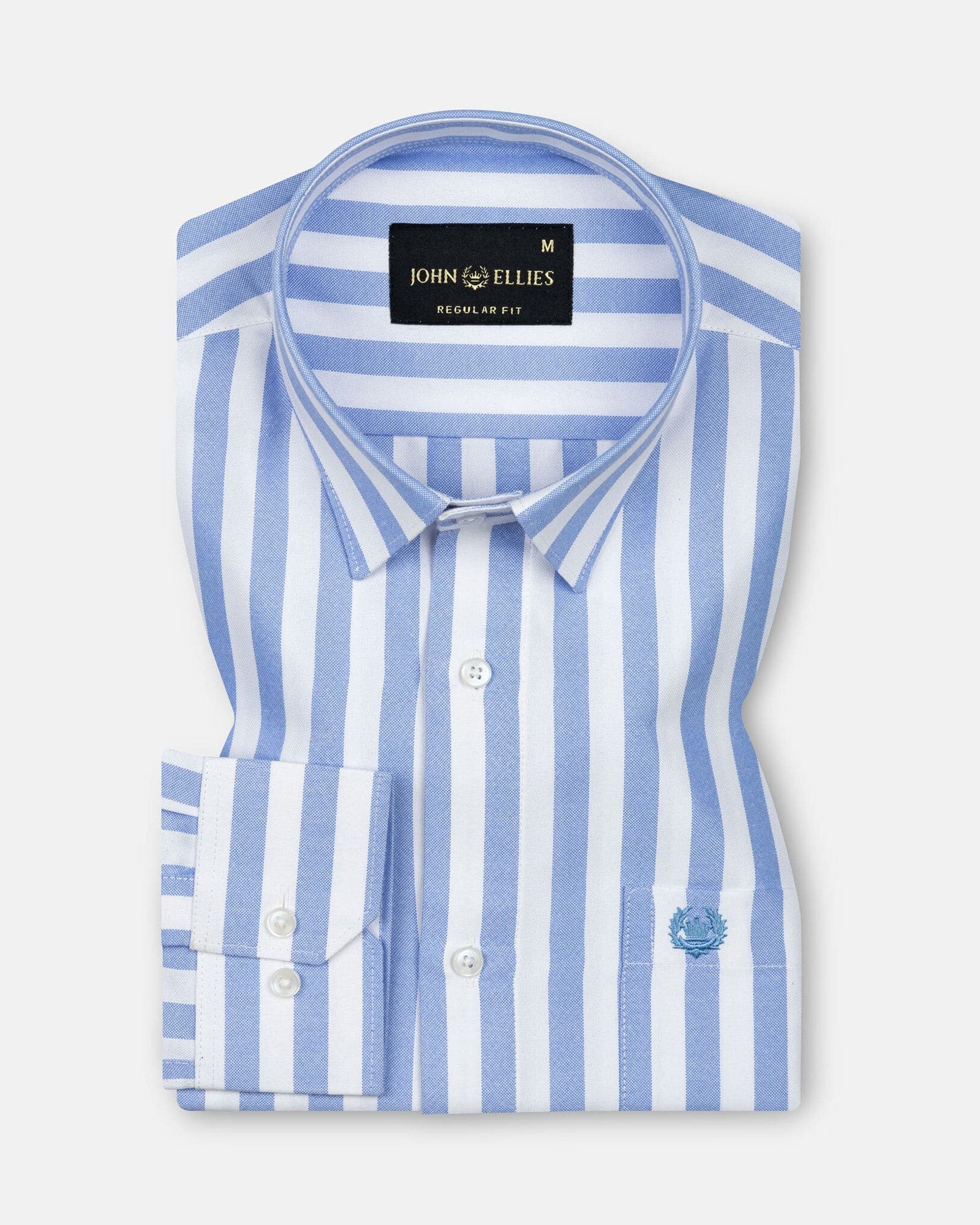 Layt Blue Stripes Oxford Cotton Shirt