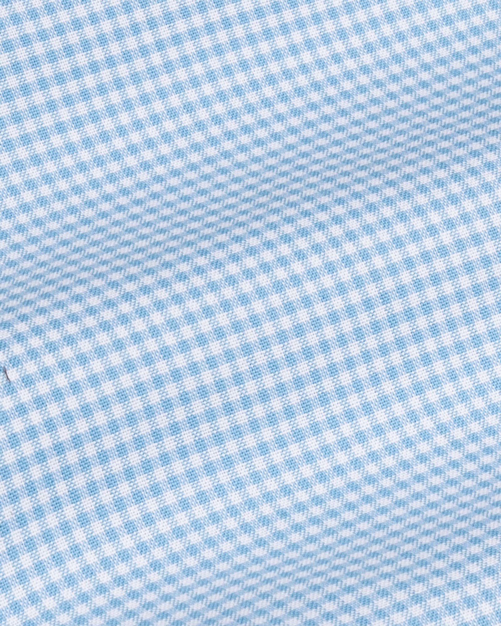 Hazel Sky Blue Check Button Down Oxford Cotton Shirt