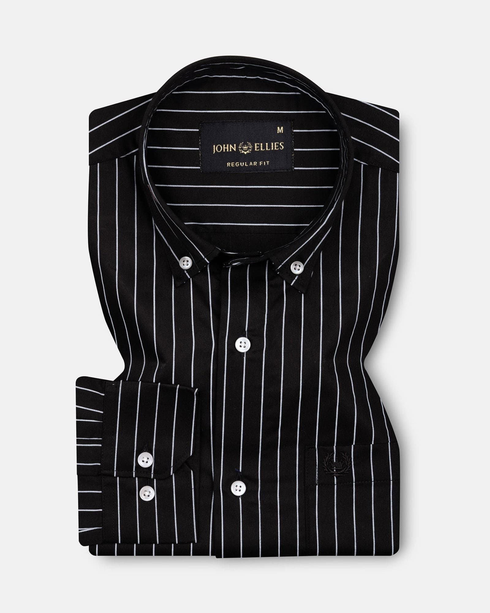 Orter Black Stripes Button Down Premium Cotton Shirt
