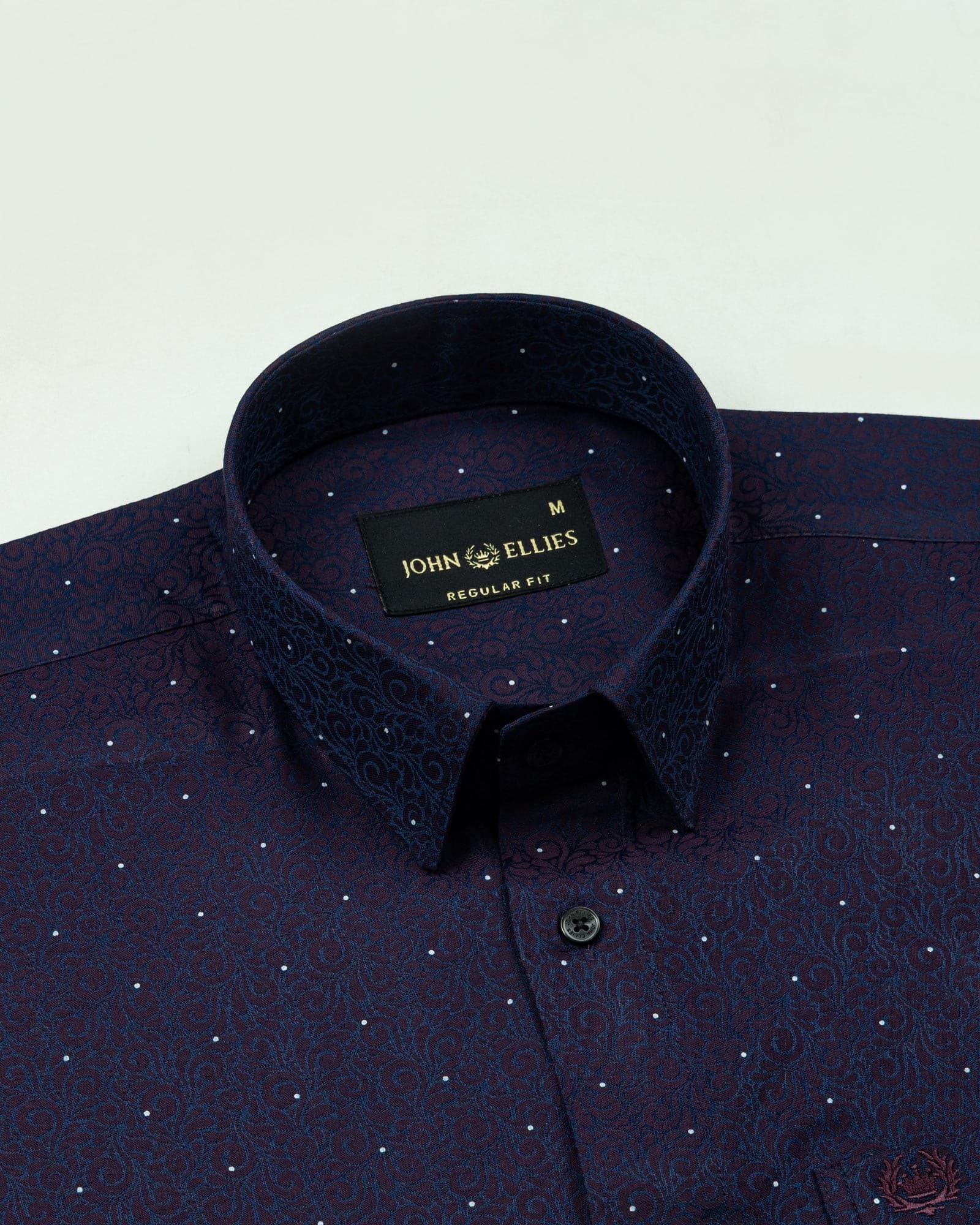 Luwan Blue Printed Dobby Cotton Shirt
