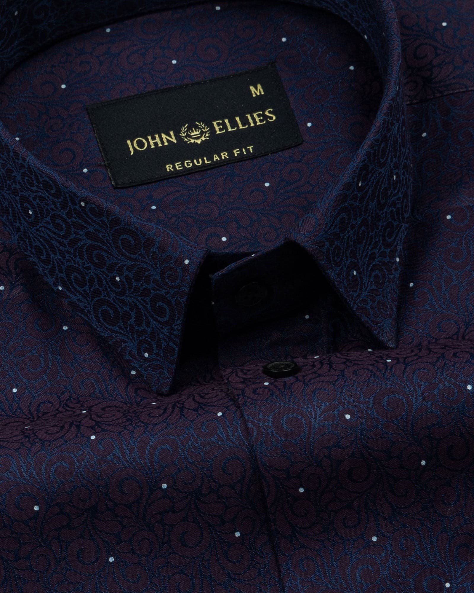 Luwan Blue Printed Dobby Cotton Shirt