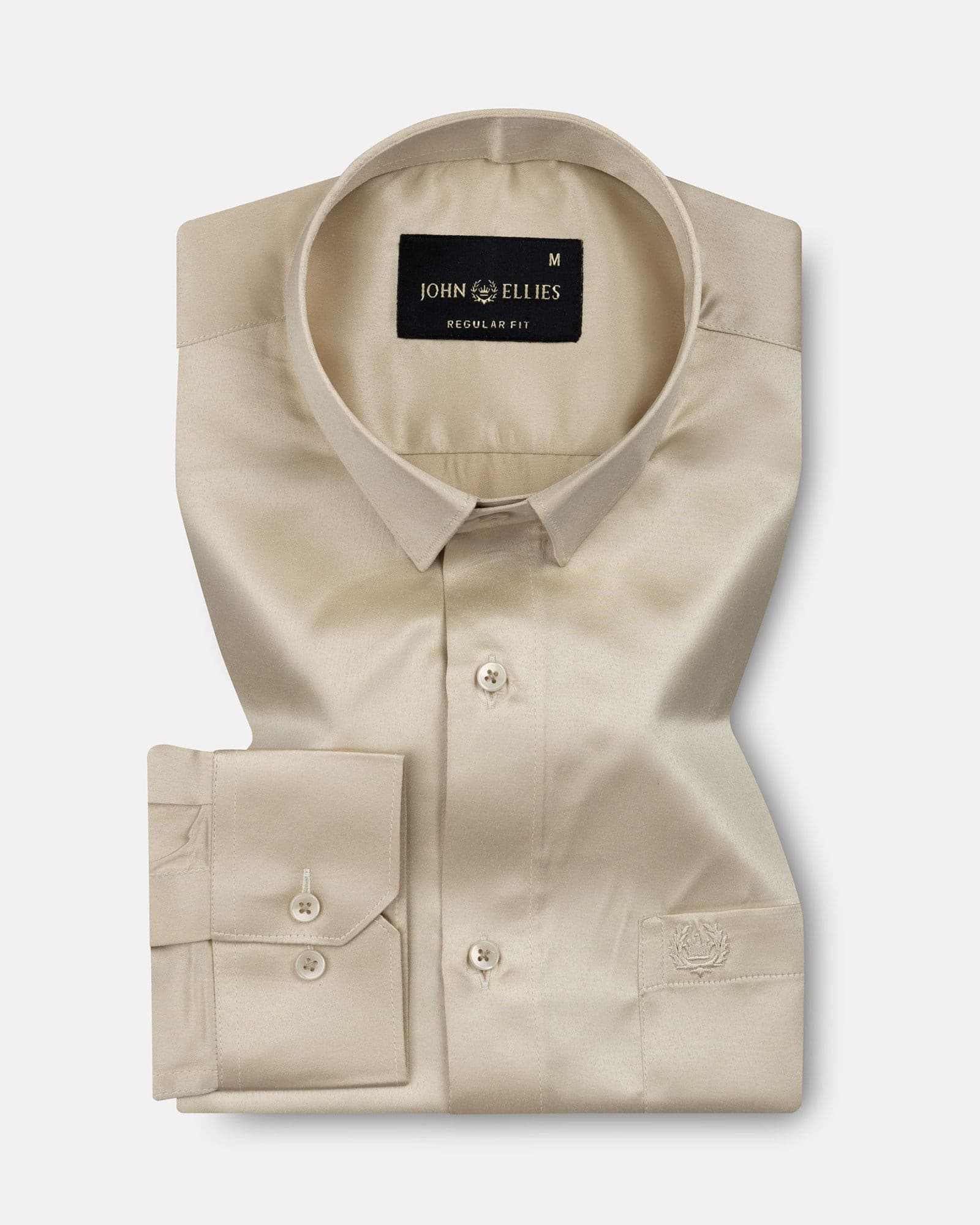 Wilson Cream Plain Satin Shirt