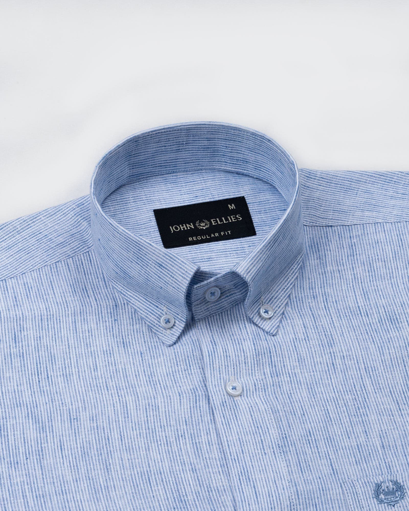 Parcore Blue Stripe Button Down Linen Cotton Shirt