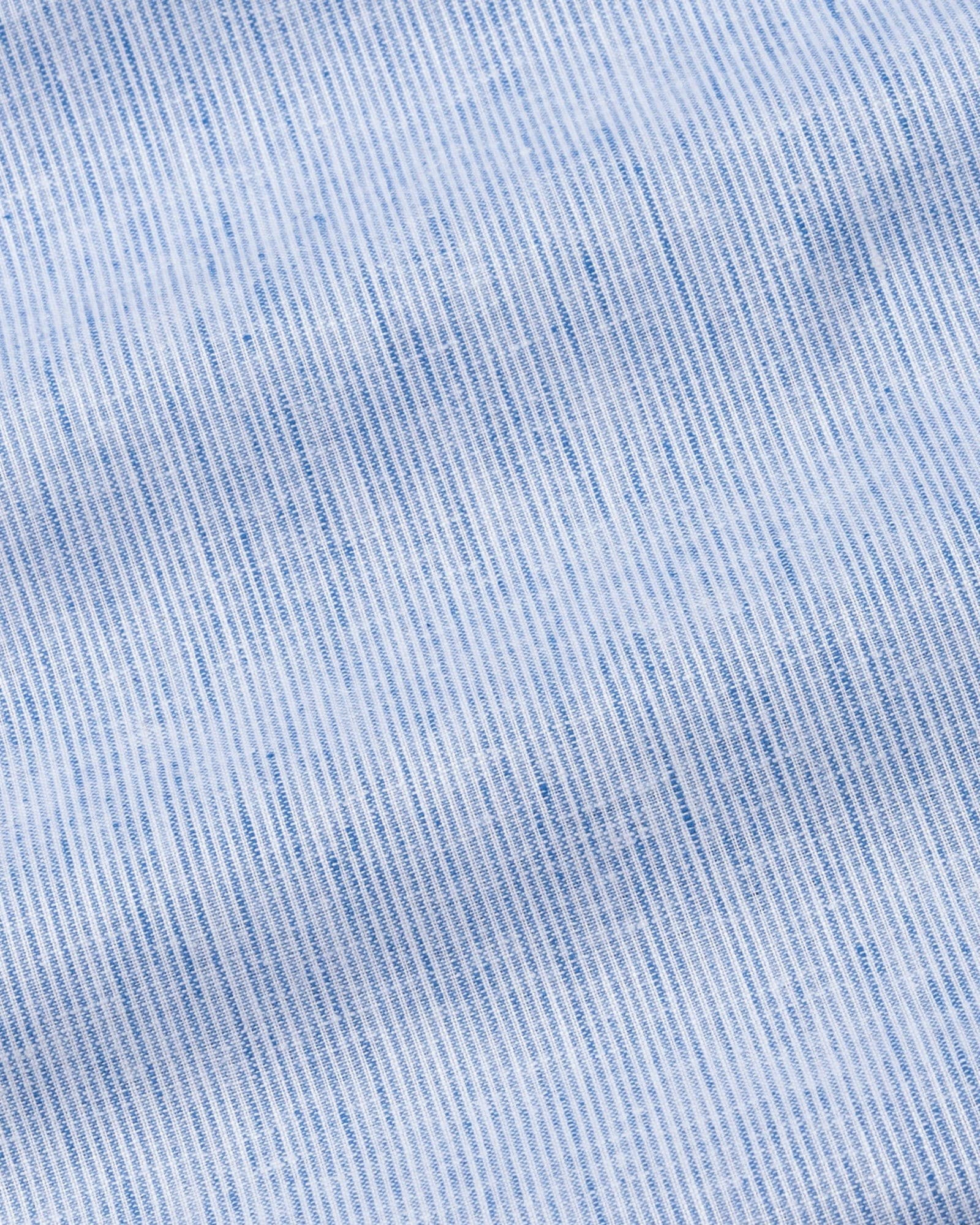 Parcore Blue Stripe Button Down Linen Cotton Shirt