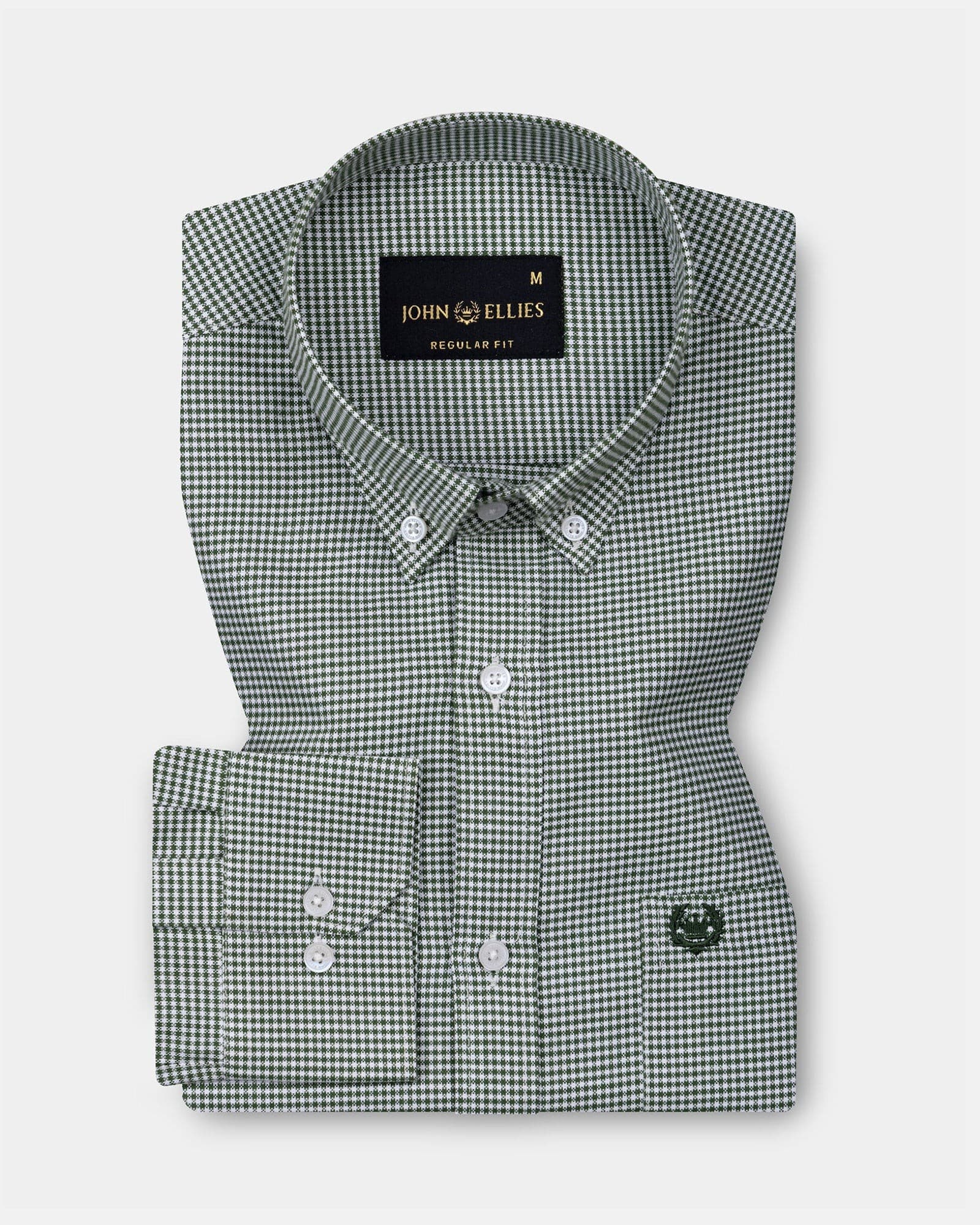 Newly Added Claret Green Check Button Down Oxford Cotton Shirt Testing 123