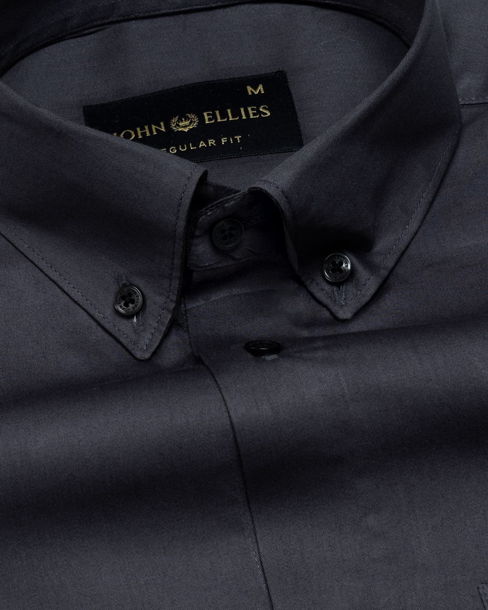 Griphen Grey Plain Button Down Cotton Shirt
