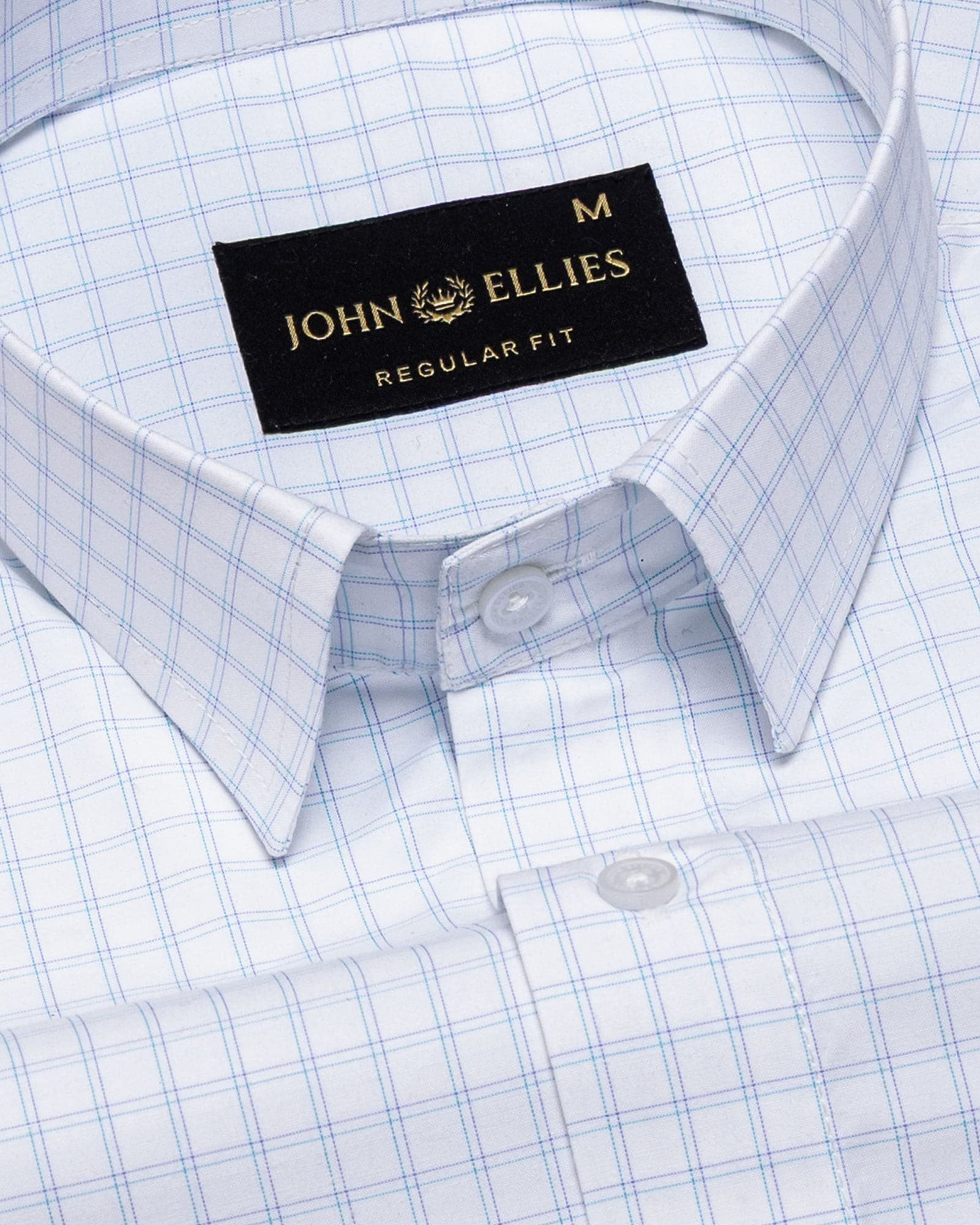 Helston Cyan Check Cotton Shirt