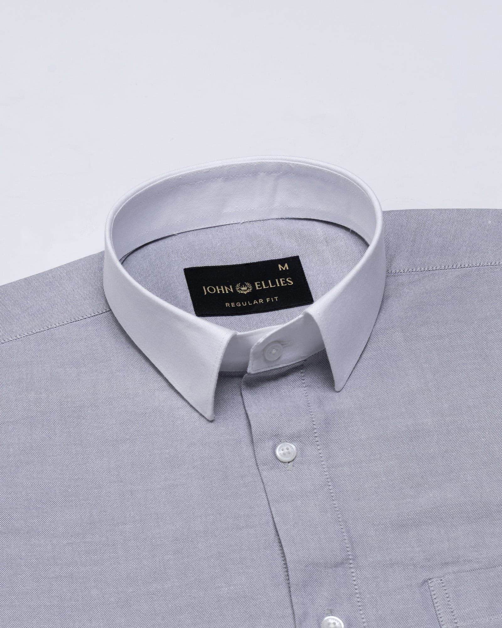 Historia Black White Cuff Collar Oxford Cotton Shirt