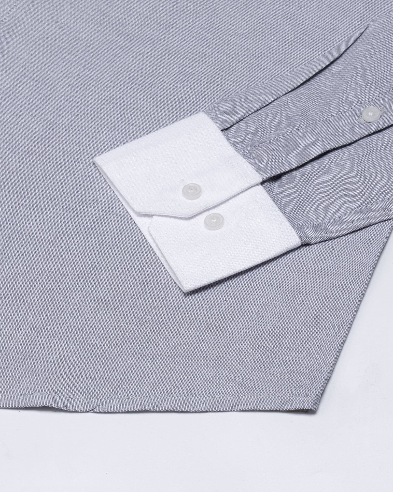 Historia Black White Cuff Collar Oxford Cotton Shirt
