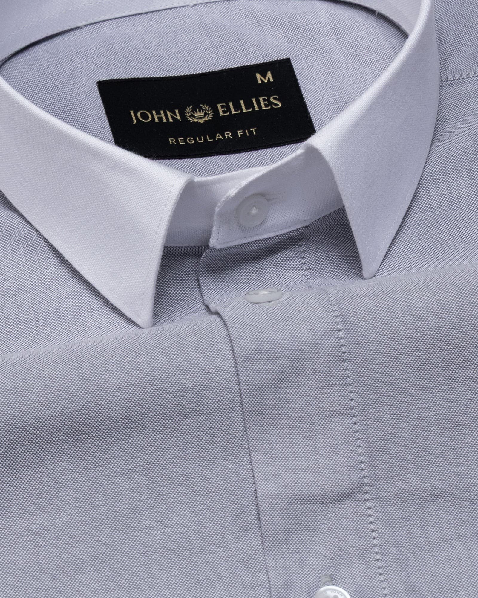 Historia Black White Cuff Collar Oxford Cotton Shirt