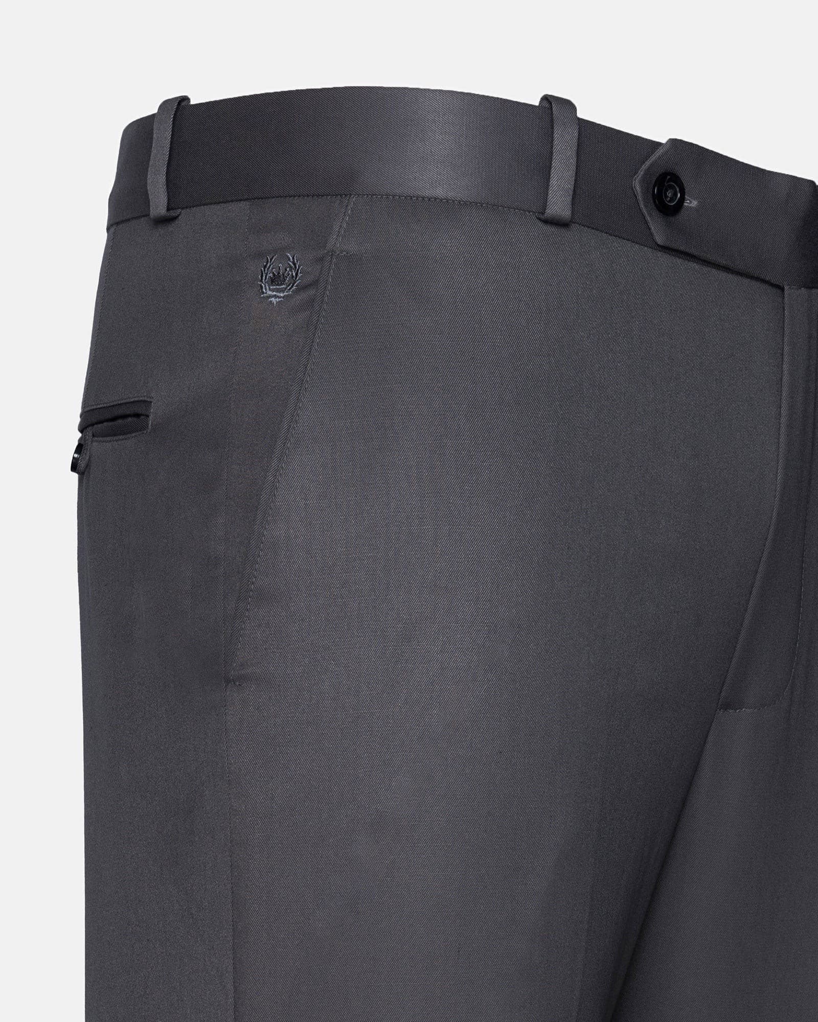 Canes Grey Plain Formal Cotton Pant