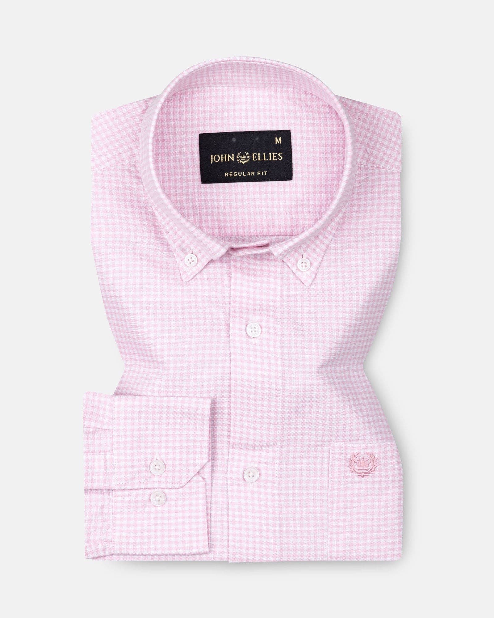 Cipher Pink Check Button Down Oxford Cotton Shirt