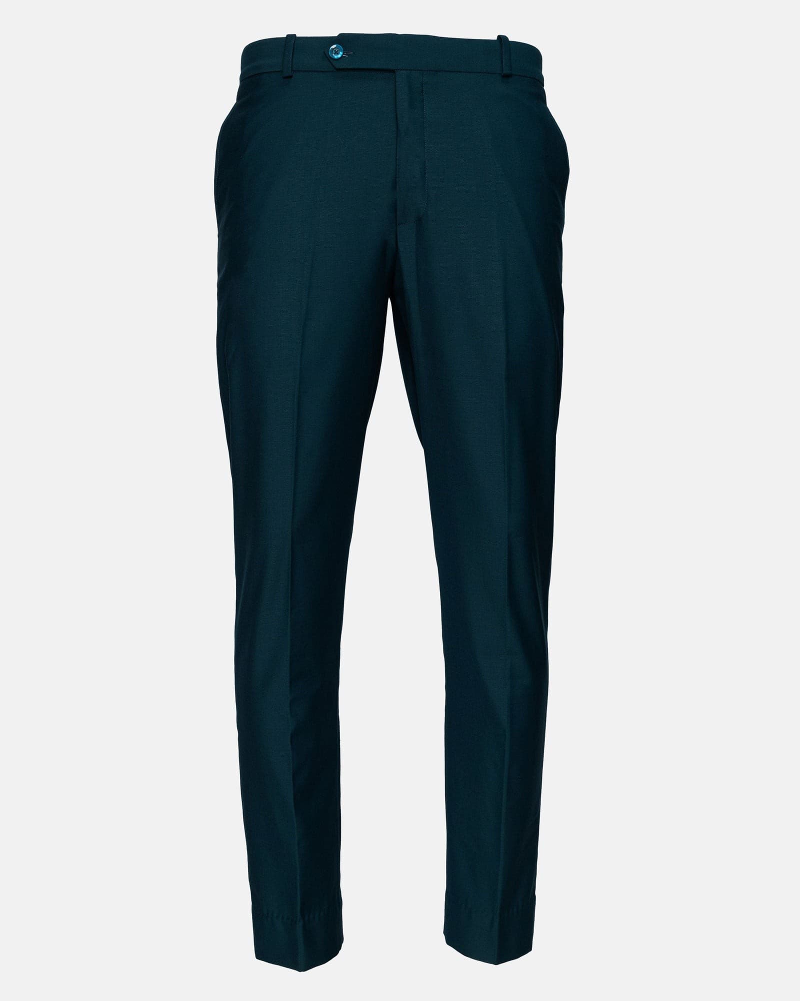 Madls Teal Plain Formal Cotton Pant