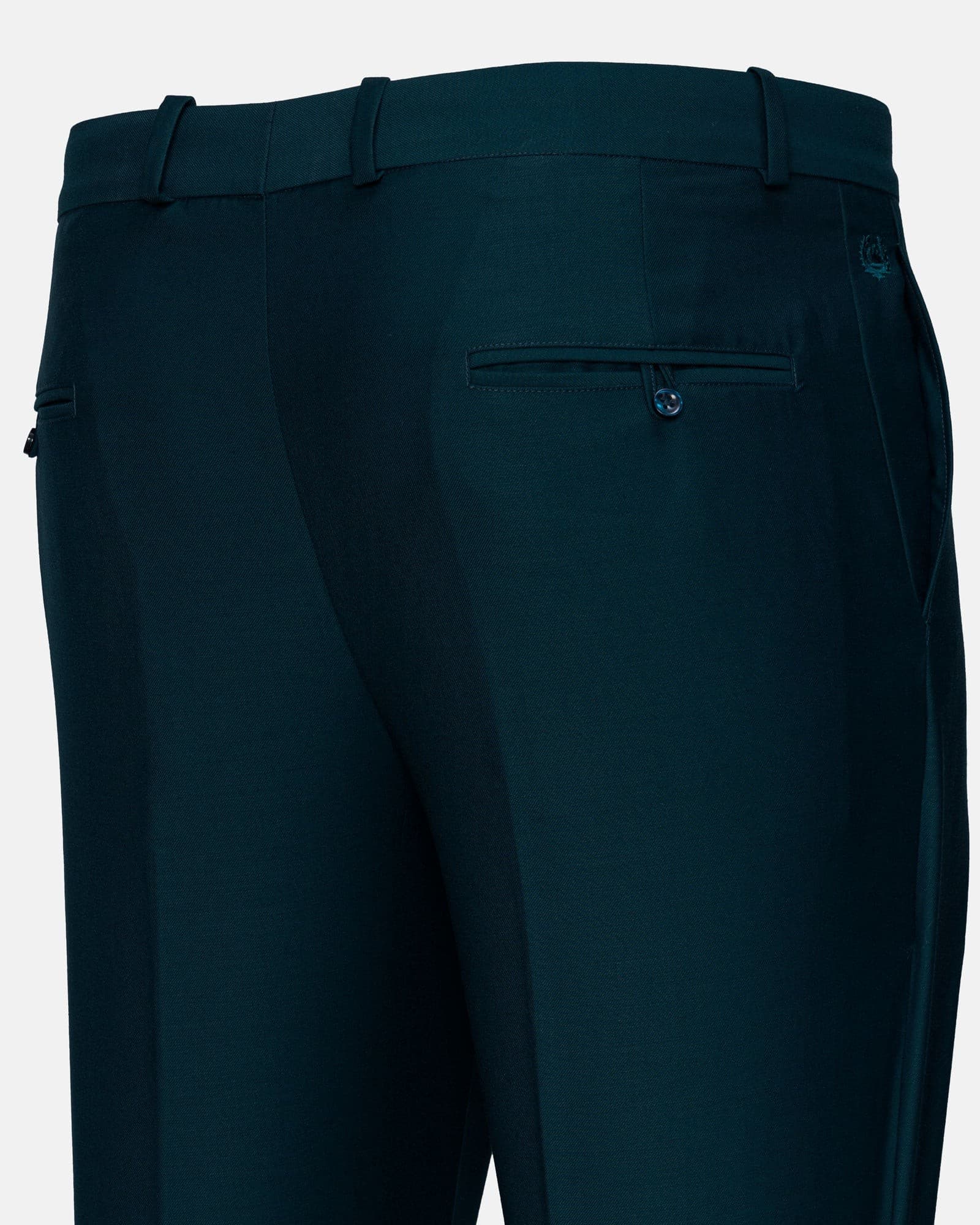 Madls Teal Plain Formal Cotton Pant