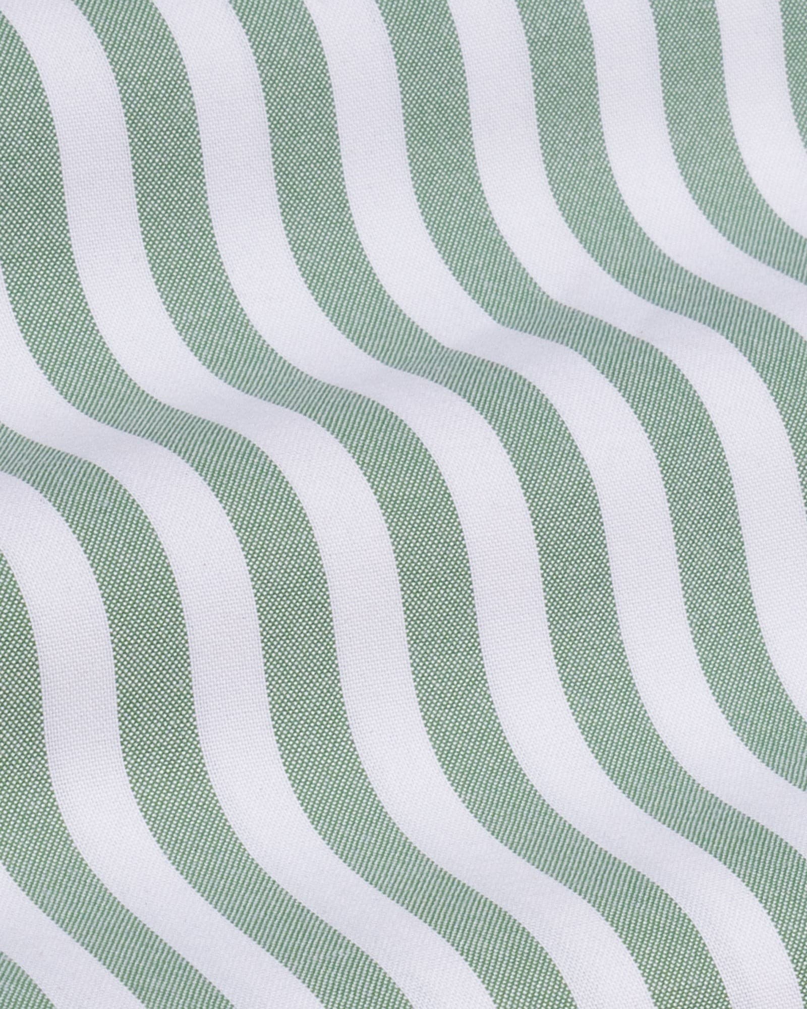 Layt Green Stripes Oxford Cotton Shirt
