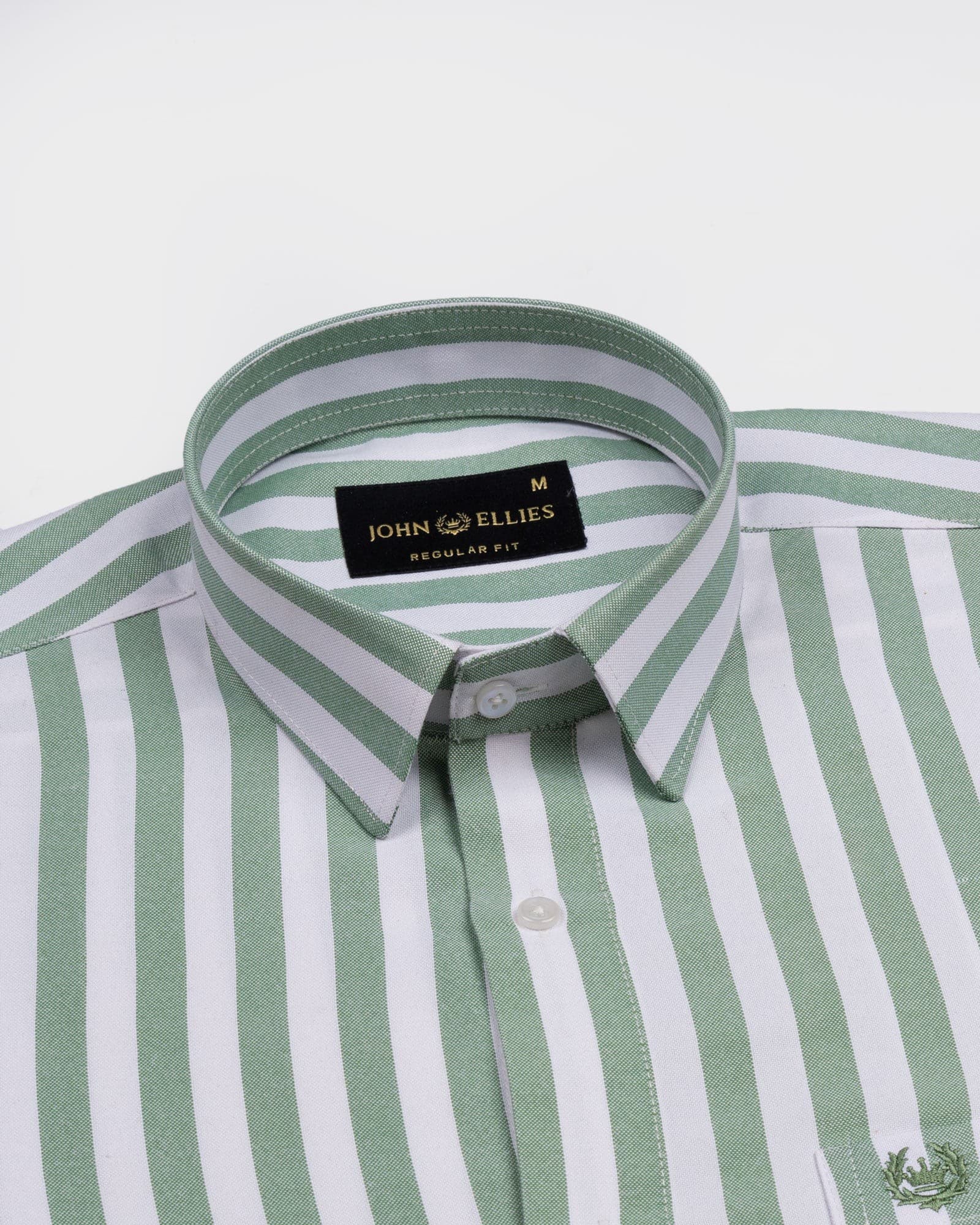 Layt Green Stripes Oxford Cotton Shirt