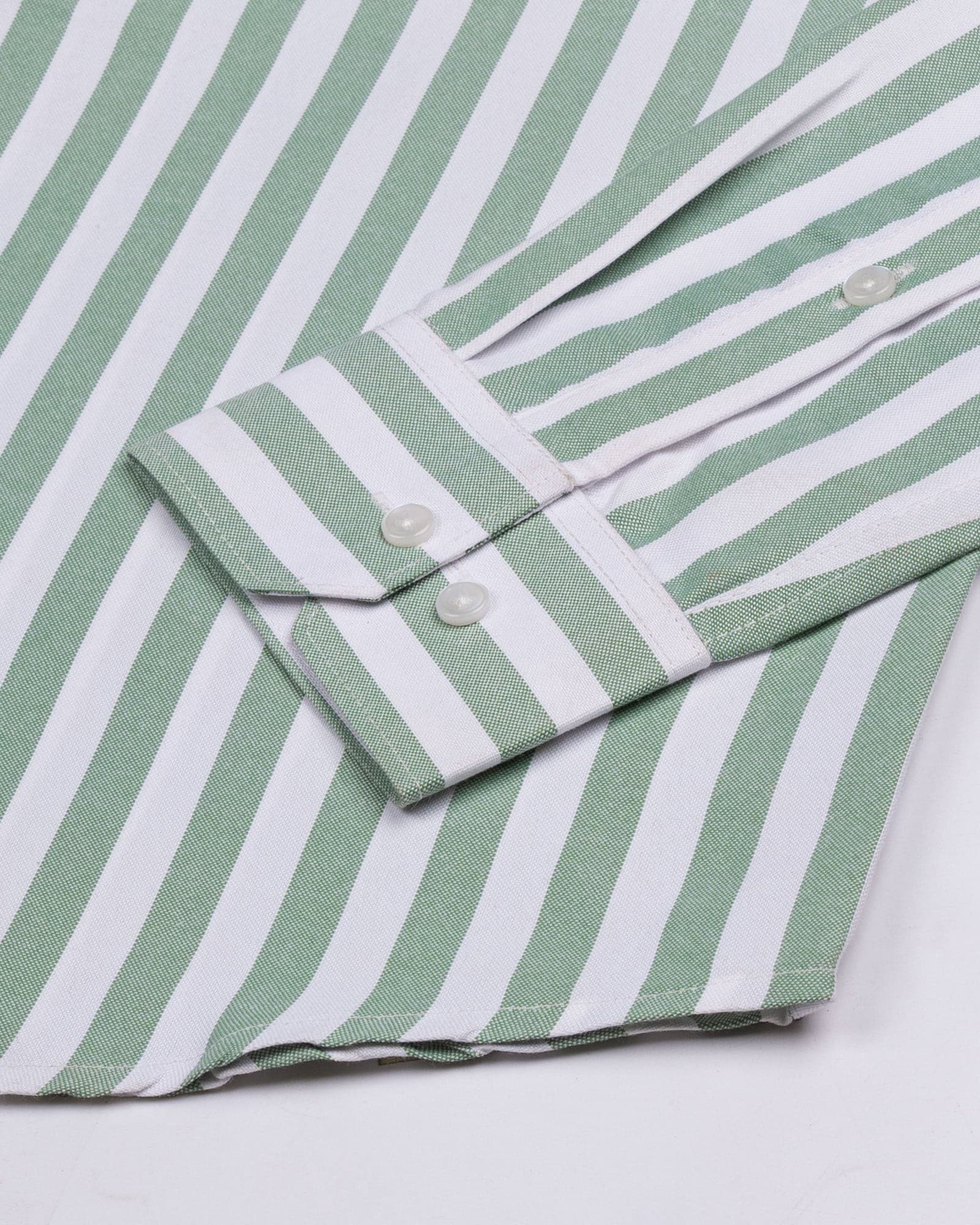 Layt Green Stripes Oxford Cotton Shirt