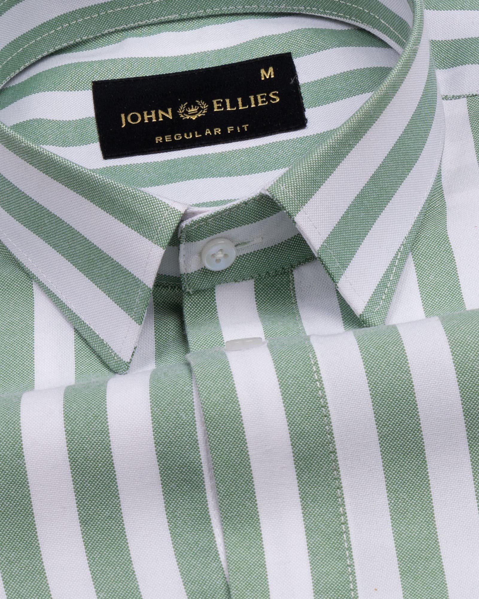 Layt Green Stripes Oxford Cotton Shirt