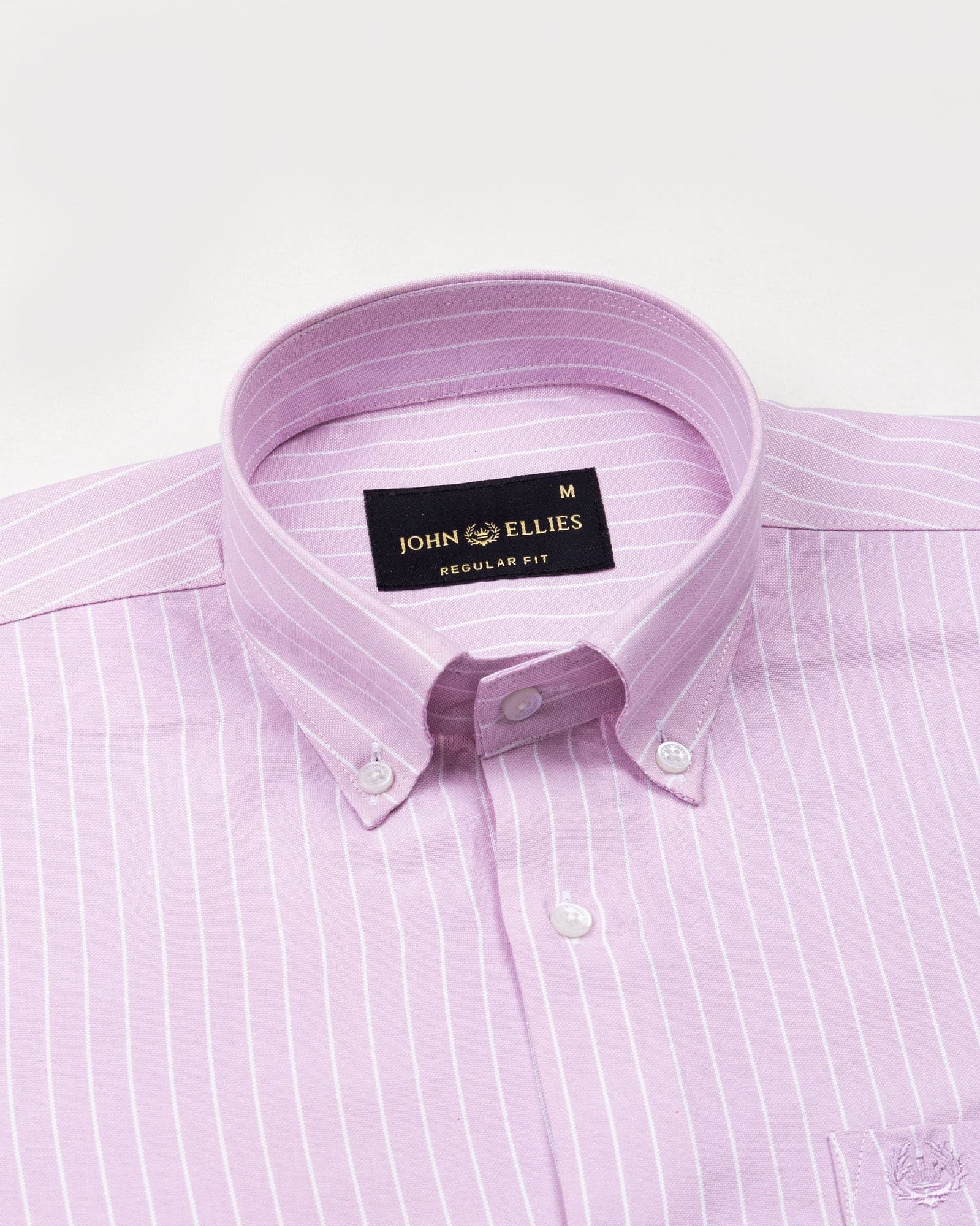Seashel Pink Stripe Button Down Oxford Cotton Shirt