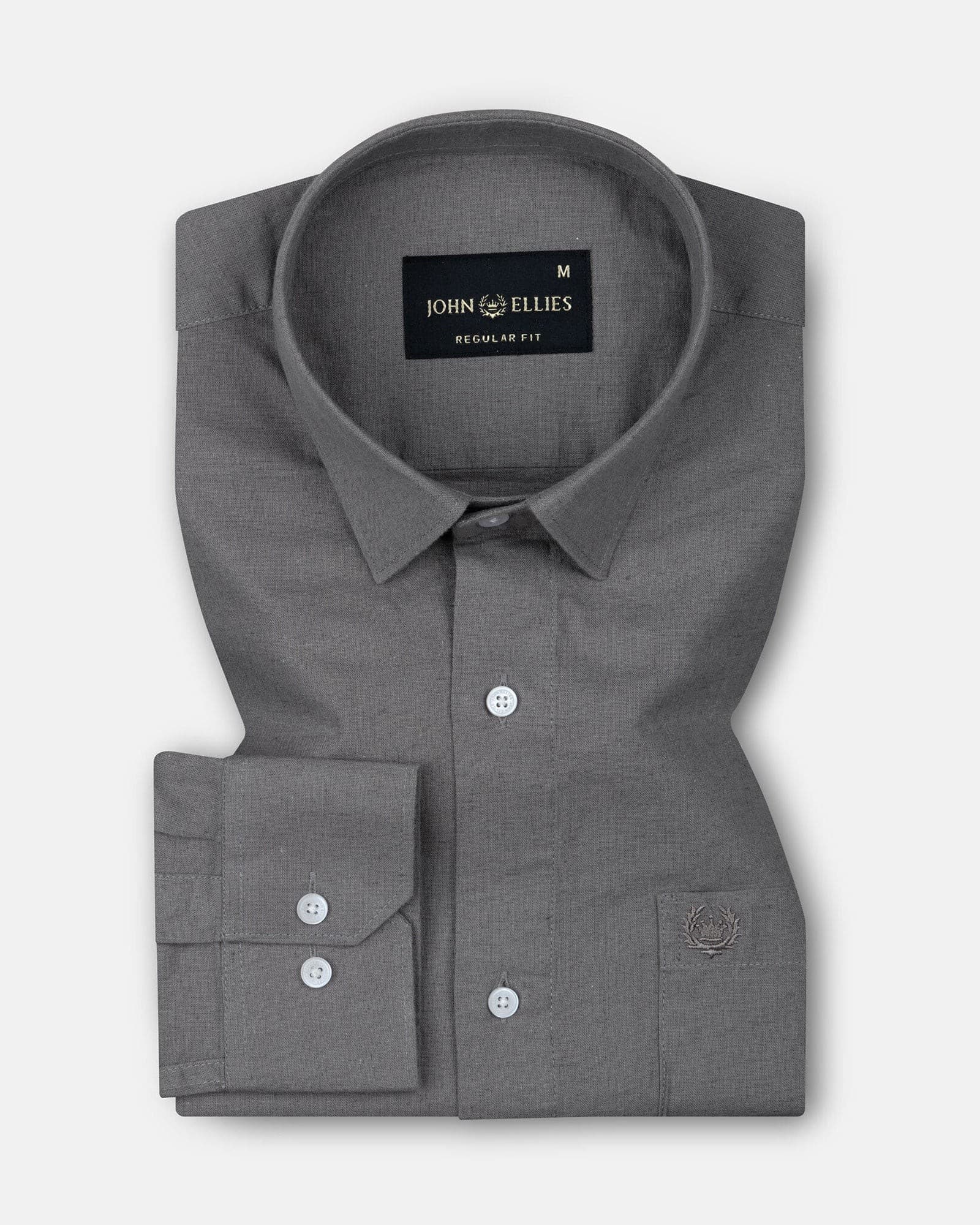 Pekzy Grey Plain Luxurious Linen Shirt