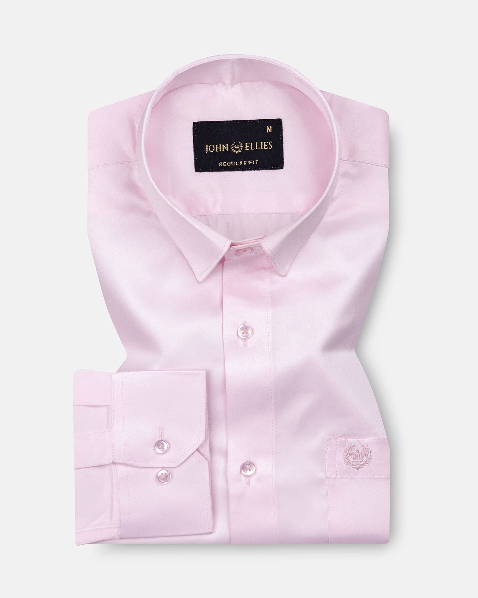 Wilson Light Pink Plain Satin Shirt