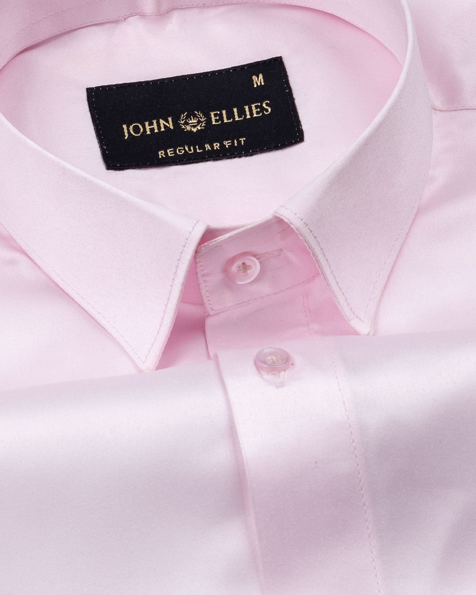 Wilson Light Pink Plain Satin Shirt