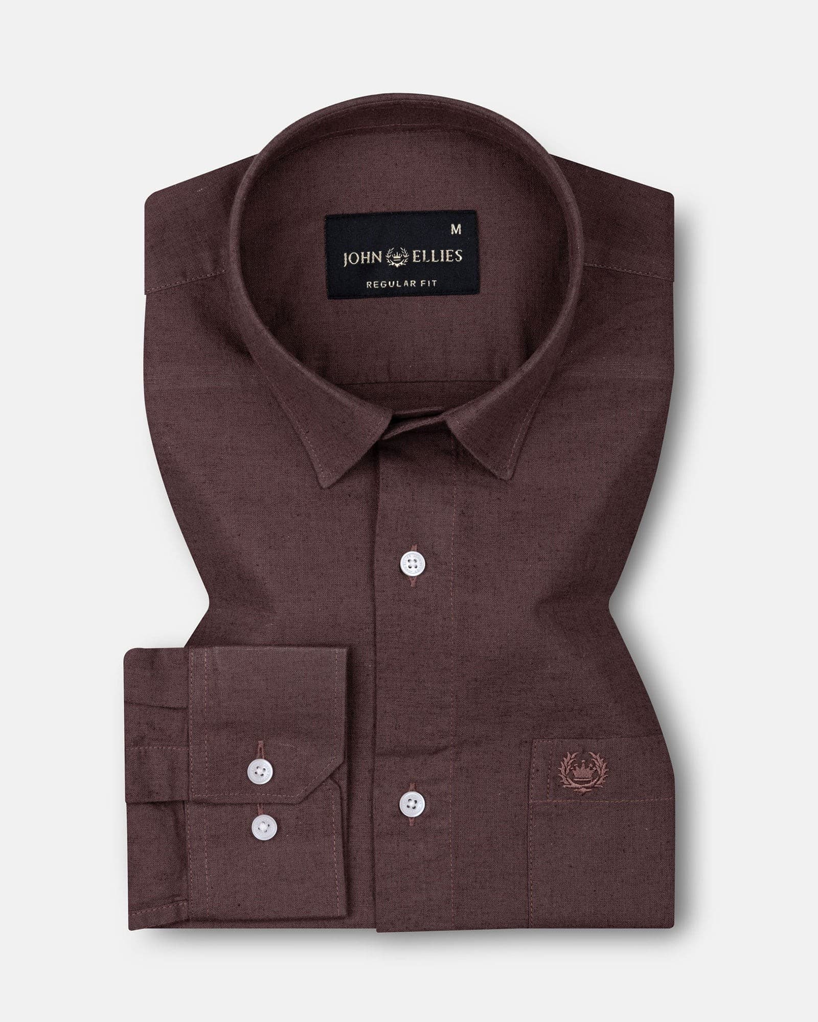 Pekzy Brown Plain Luxurious Linen Shirt