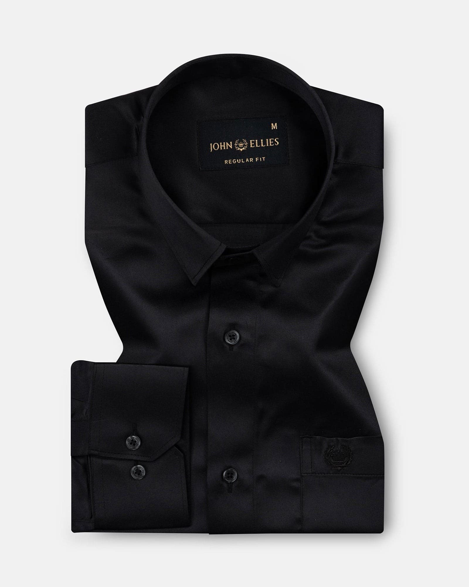 Wilson Black Plain Satin Shirt