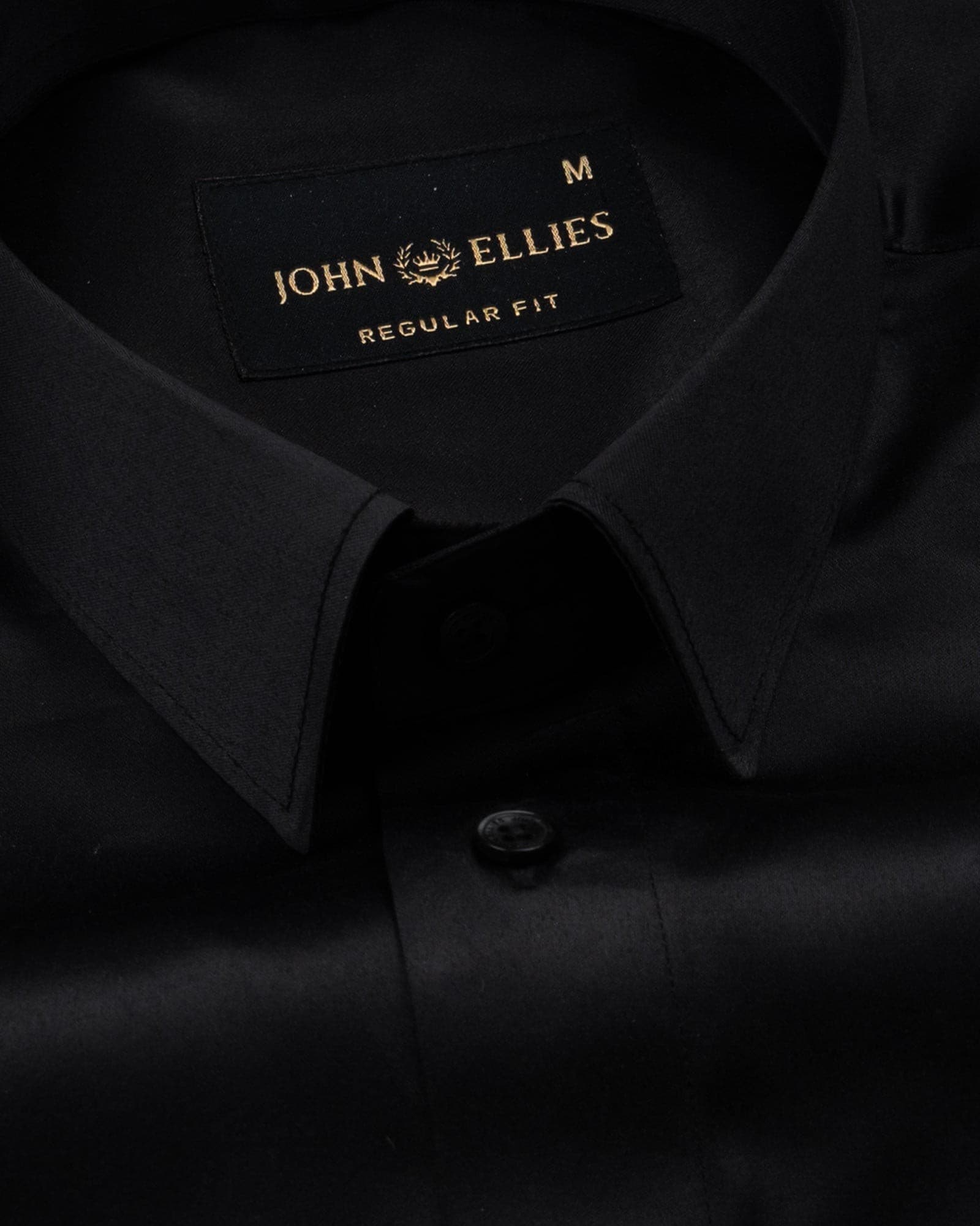 Wilson Black Plain Satin Shirt