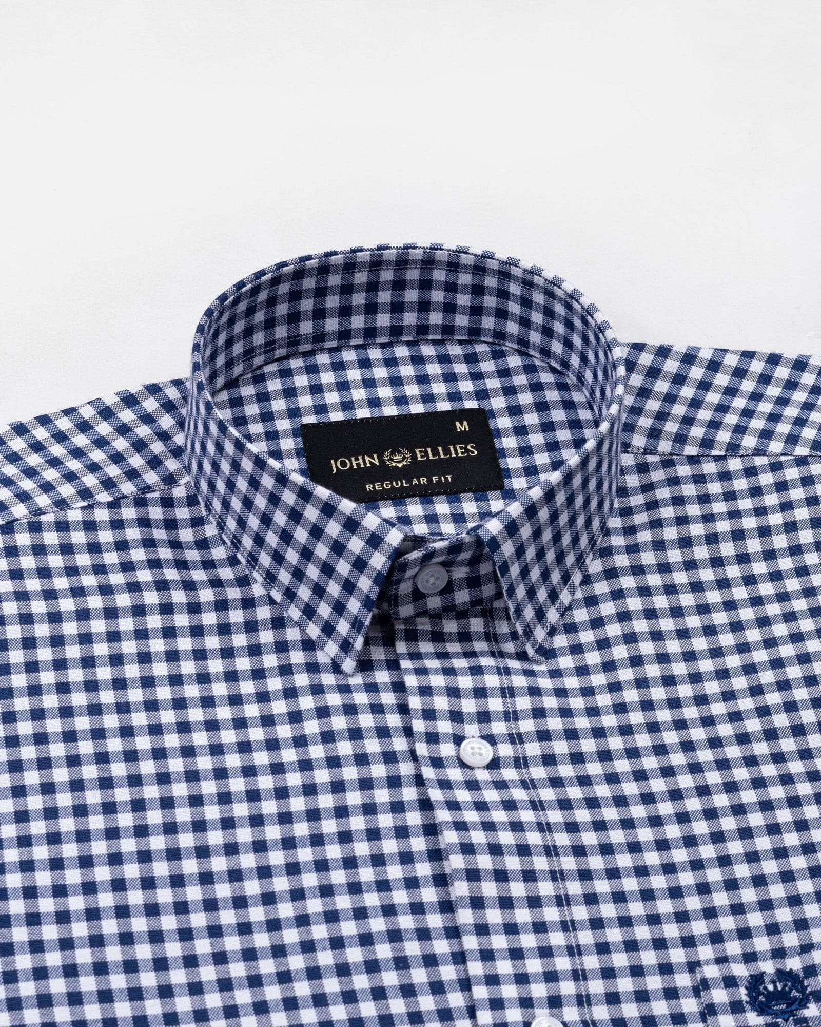 Prascot Navy Blue Check Oxford Cotton Shirt