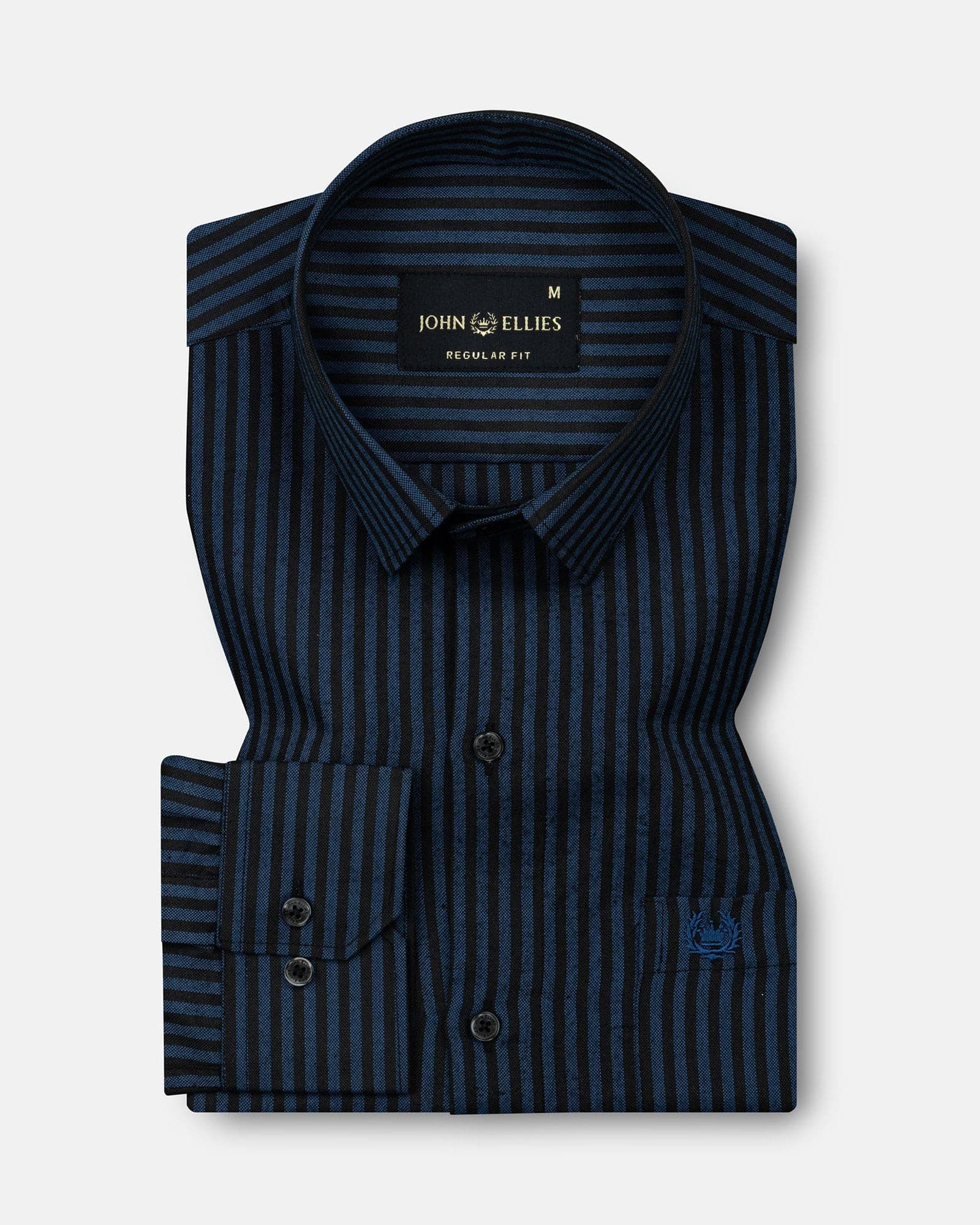 Destiny Blue Stripes Oxford Cotton Shirt
