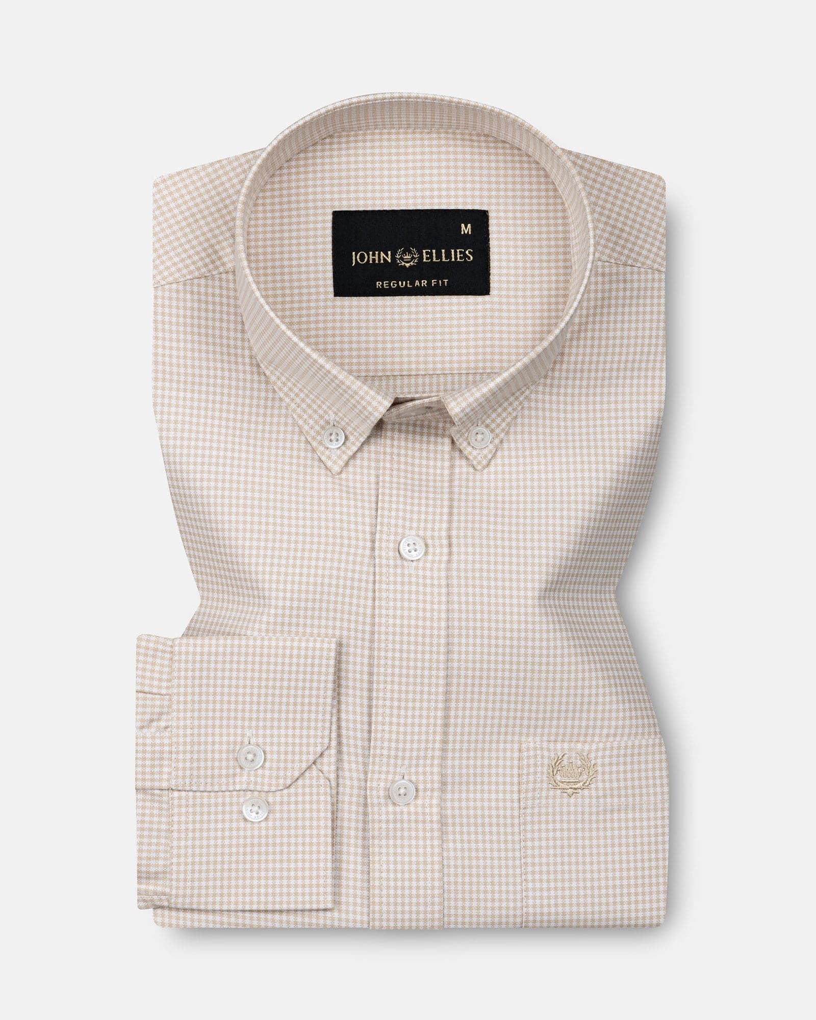 Claret Brown Check Button Down Oxford Cotton Shirt