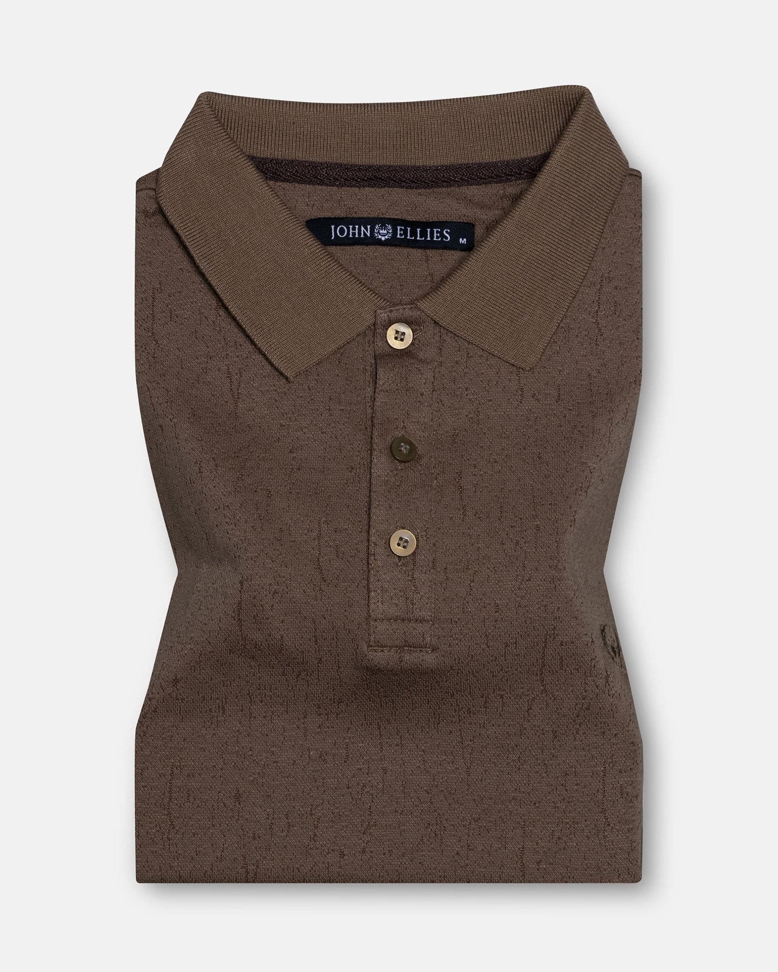 Persien Brown Cotton Textured Polo T-Shirt