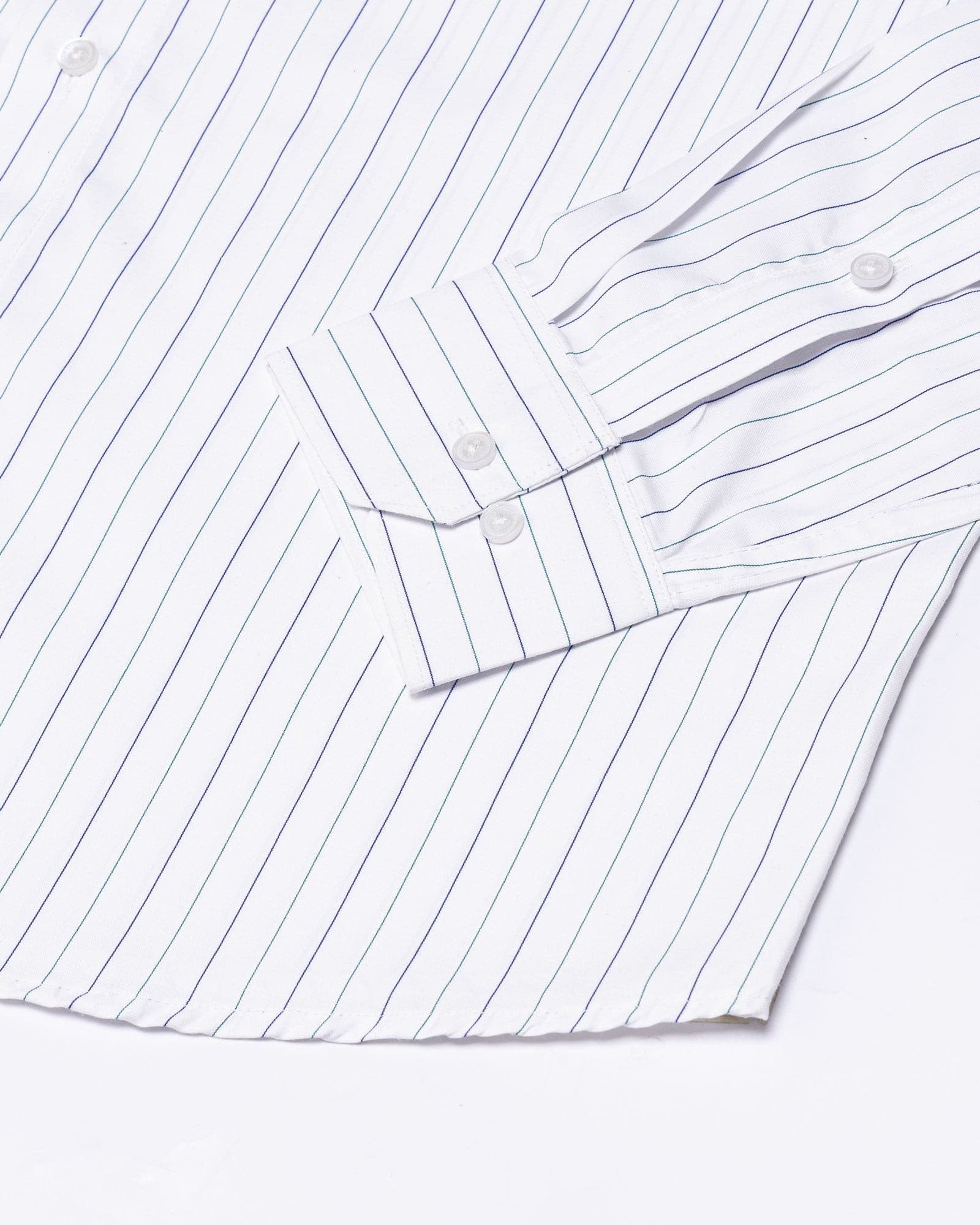 Serene Green Stripes Button Down Cotton Shirt