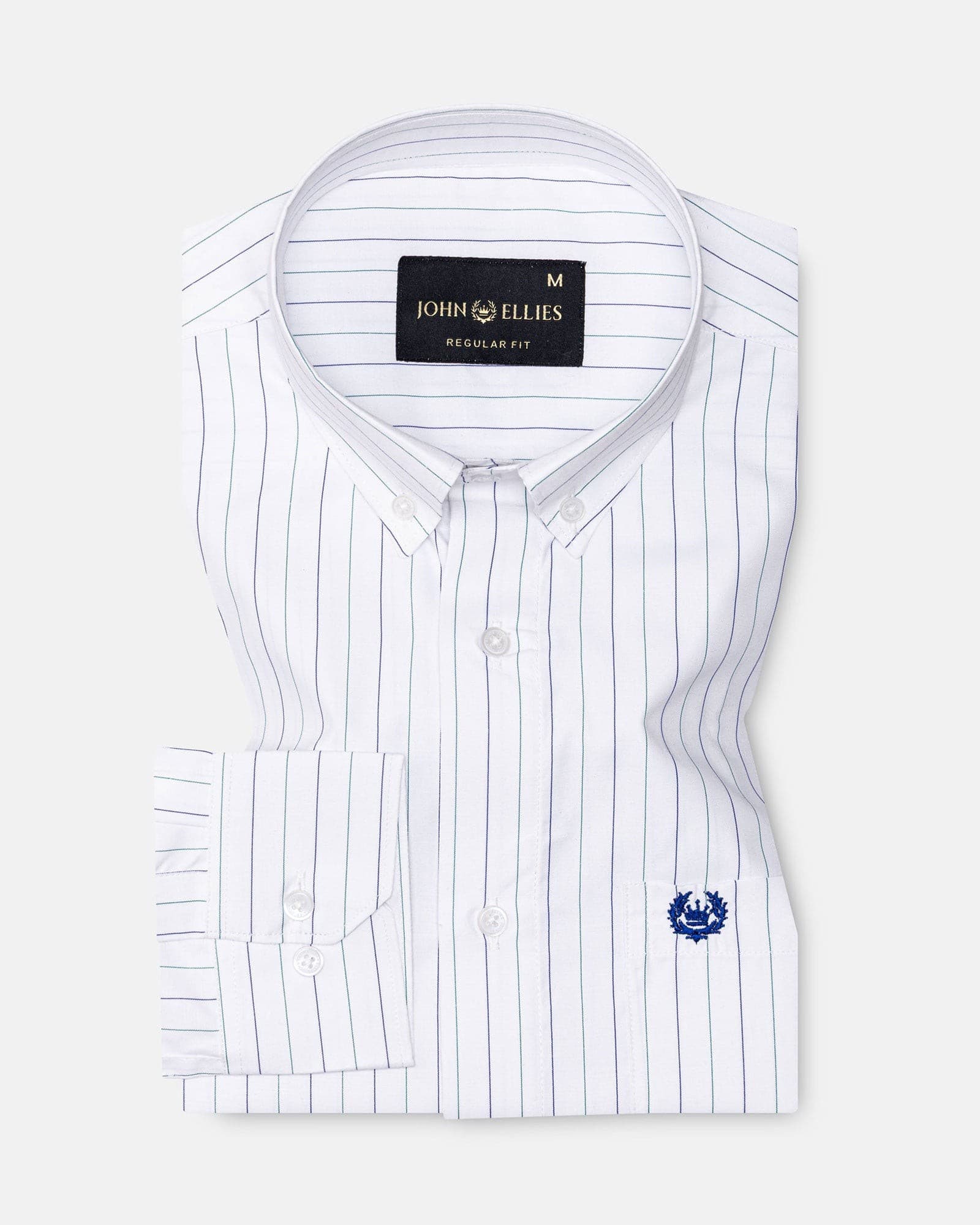 Serene Green Stripes Button Down Cotton Shirt