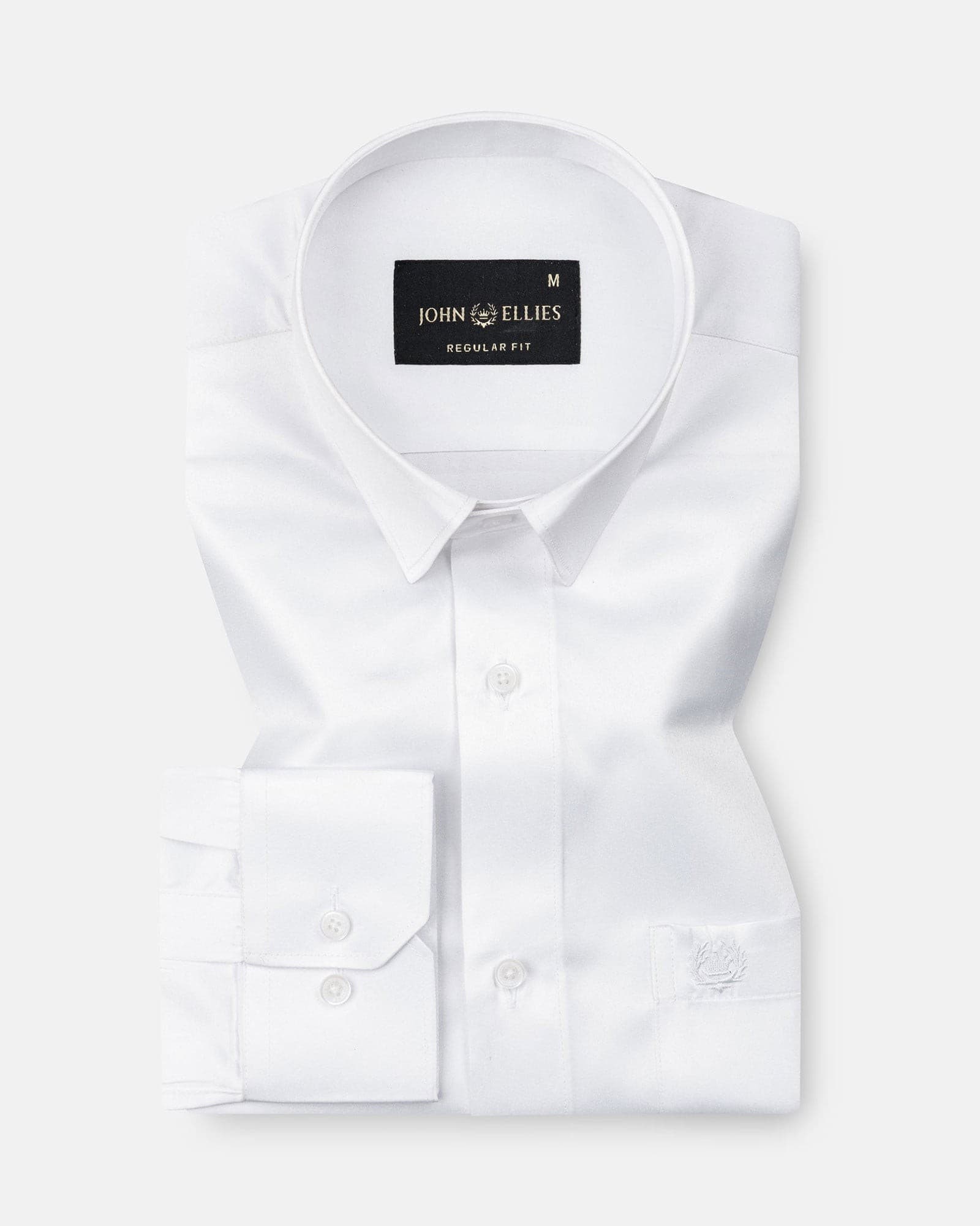 Wilson White Plain Satin Shirt